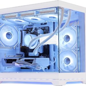 Ocean Park Gaming PC Desktop -AMD Ryzen 7 9700X 8-Core 3.8 GHz -GeForce RTX 5060 8GB -32GB DDR5 RAM -1TB PCIe SSD -850W PSU -360mm AIO & APP RGB Fan Control -WiFi & BT -Windows 11 -White