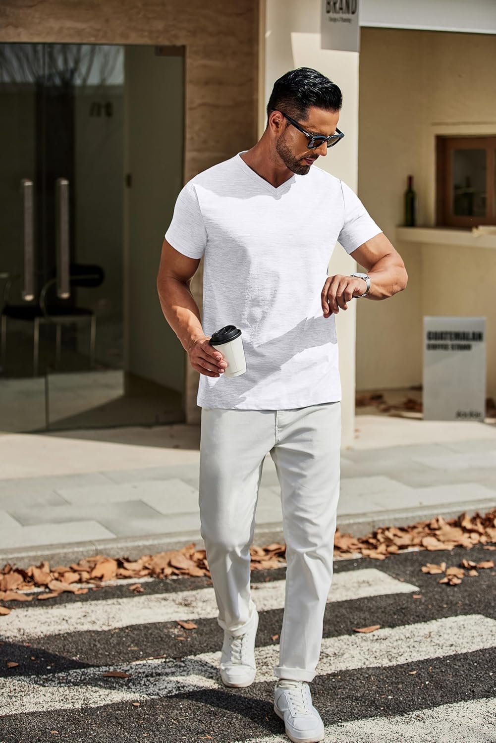 COOFANDY Men's T Shirts Short Sleeve Classic V Neck T-Shirt Casual Summer Basic Tee Shirt - Image 7