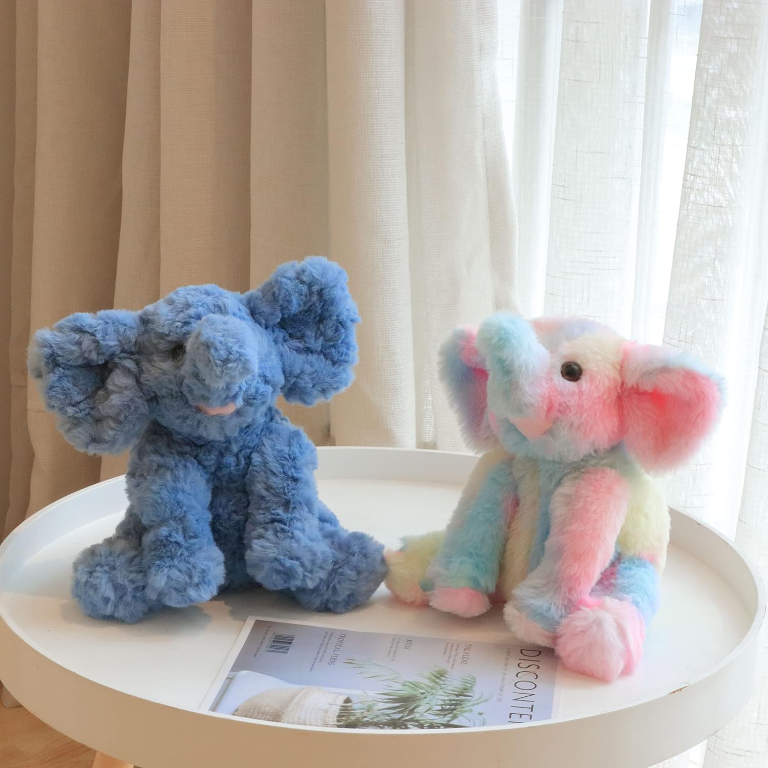 Hopearl Adorable Plush Calf Elephant Toy Floppy Elephish Ultra Soft Stuffed Animal for Boys Girls Kids Toddlers, Rainbow, 9'' - Image 9