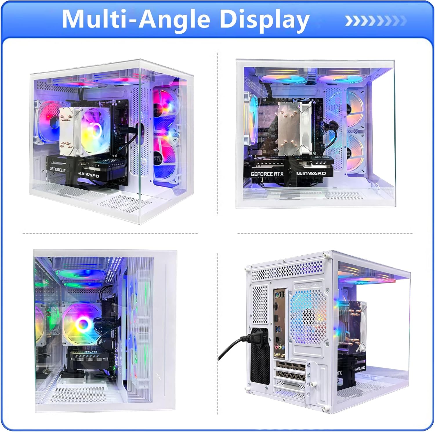 Desktop Computers,32G RAM,1TB NVMe SSD,Core i5-12400F,RTX 3050 6G,Prebuilt Gaming PC,Tower Computer Gamer,Work,VR,4K,Home and Business WiFi 6 White - Image 5