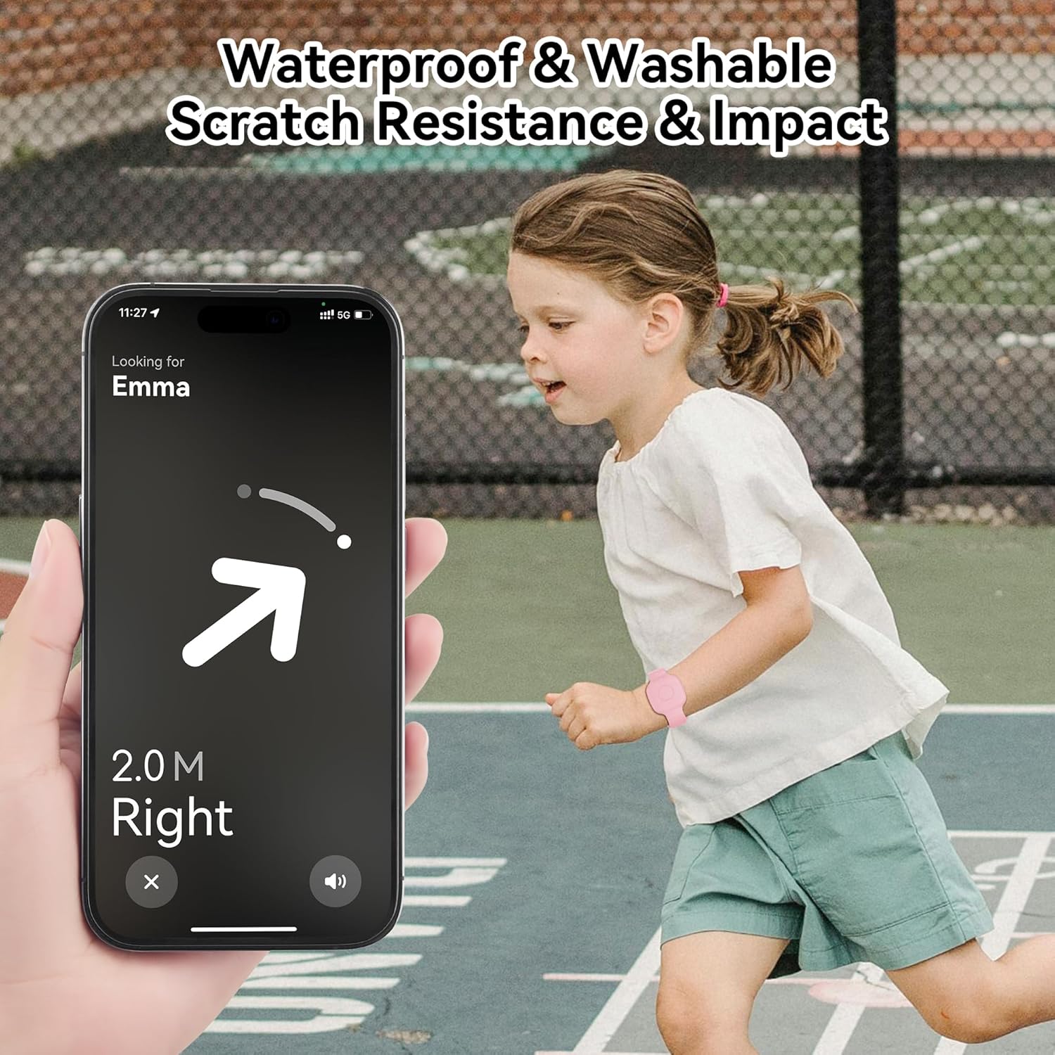 Waterproof Silicone Bracelet for Tile Mate 2024/2022, Hidden GPS Tracker Holder for Kids, Teens & Elderly, Adjustable Anti-Lost Wristband, Durable, Lightweight, Comfortable Fit – Pink/Green - Image 4