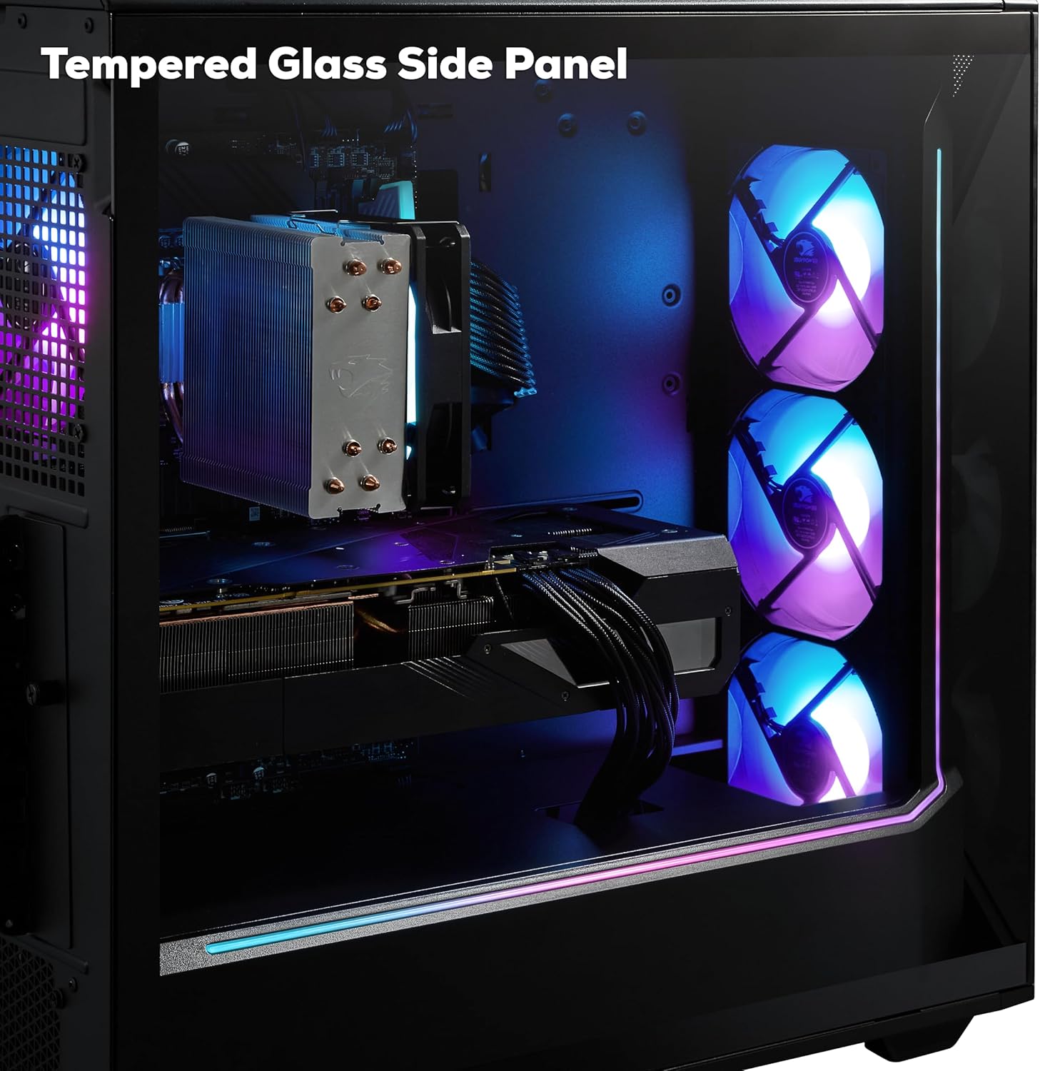 iBUYPOWER Slate Black Gaming PC Desktop Computer AMD Ryzen 7 7700 CPU, NVIDIA GeForce RTX 5060 8GB GPU, 32GB DDR5 RGB 5200MHz RAM, 1TB NVMe SSD, Windows 11 Home, Gamer Keyboard, Mouse - SBA7N5602 - Image 7