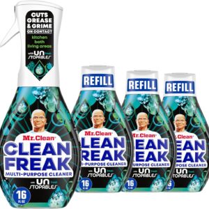Mr. Clean Clean Freak Multi Surface Cleaning Spray, Deep Cleaning Mist Starter Kit and Refill Bundle, Unstopables Fresh Scent, 64 fl oz