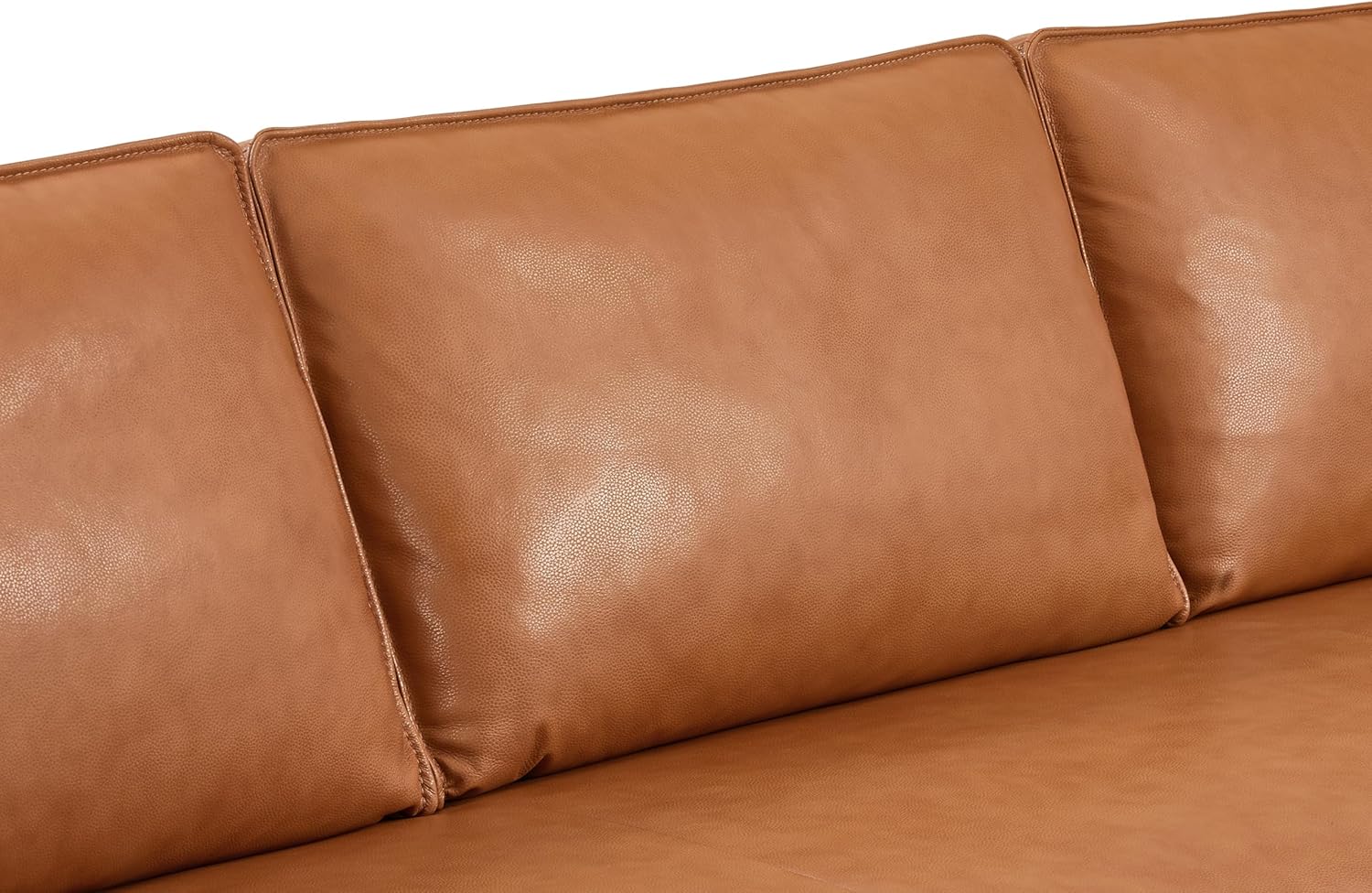 Valencia Varese 90" Full Leather Couch Cognac Tan Brown- Italian Nappa Leather Modern Cloud Couch for Living Room/Apartment Furniture - Image 8