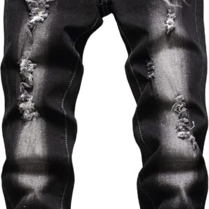 Homllyer Ripped Jeans for Men,Mens Slim Straight Fit Denim Jeans
