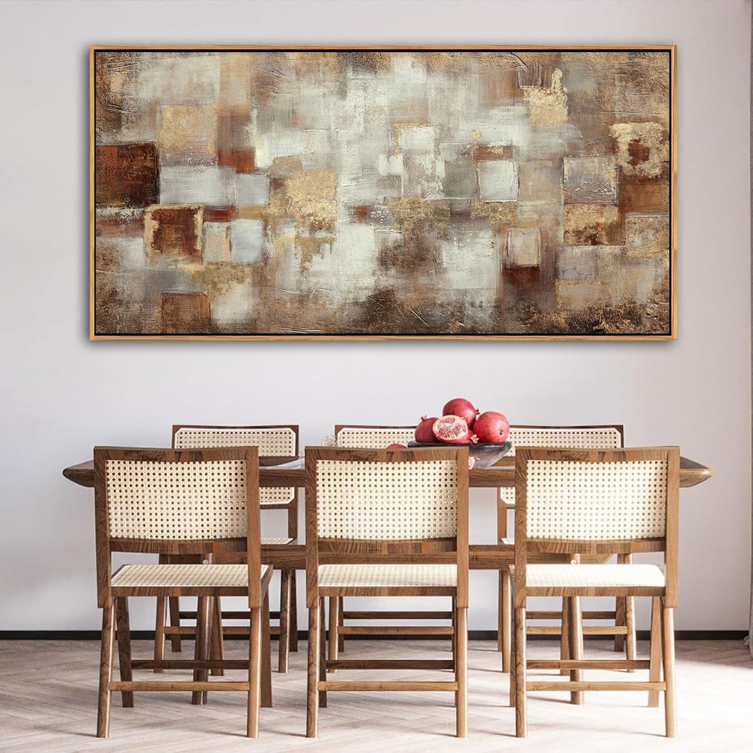 YCPRIMER Gold Abstract Wall Art - Extra Large Canvas Wall Decor for Living Room - Modern Grid minimalist Picture Artwok - Oil Painting Print for Bedroom Office Decoration 29×58INCH - Image 5