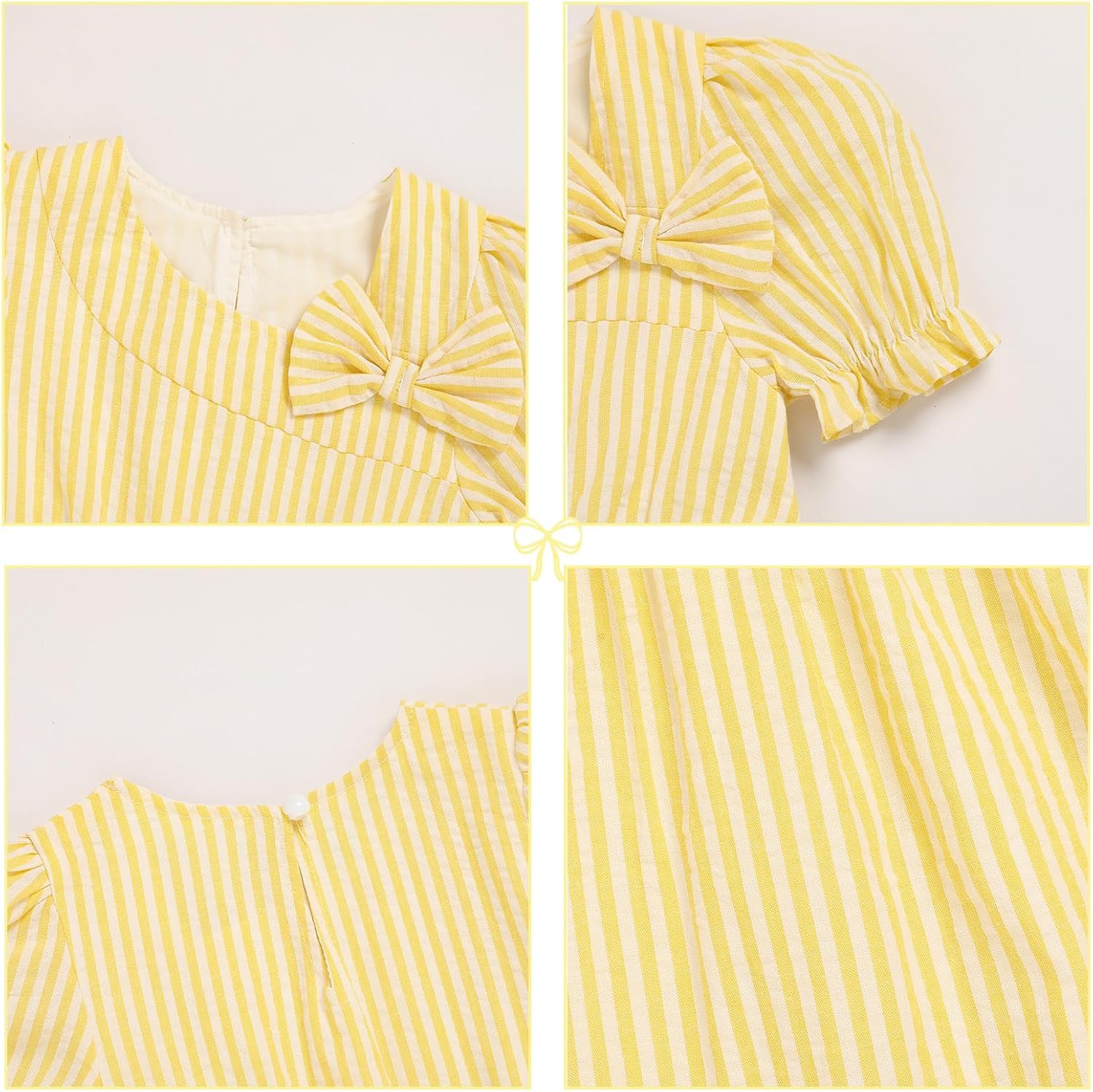 GRNSHTS Toddler Girl Summer Dress Kids Striped Puffed-Sleeve Casual Dresses 1-6Y - Image 5