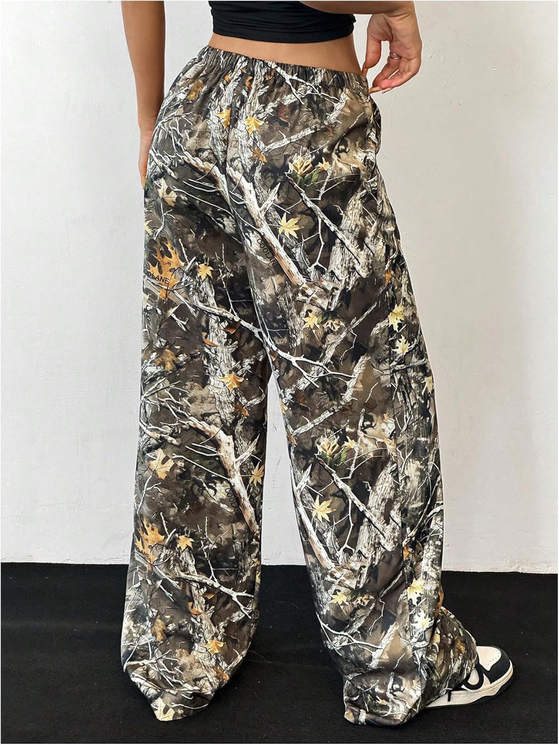 Floerns Girl's Camouflage Baggy Wide Leg Hunting Sweatpants Drawstring Camo Pant - Image 2