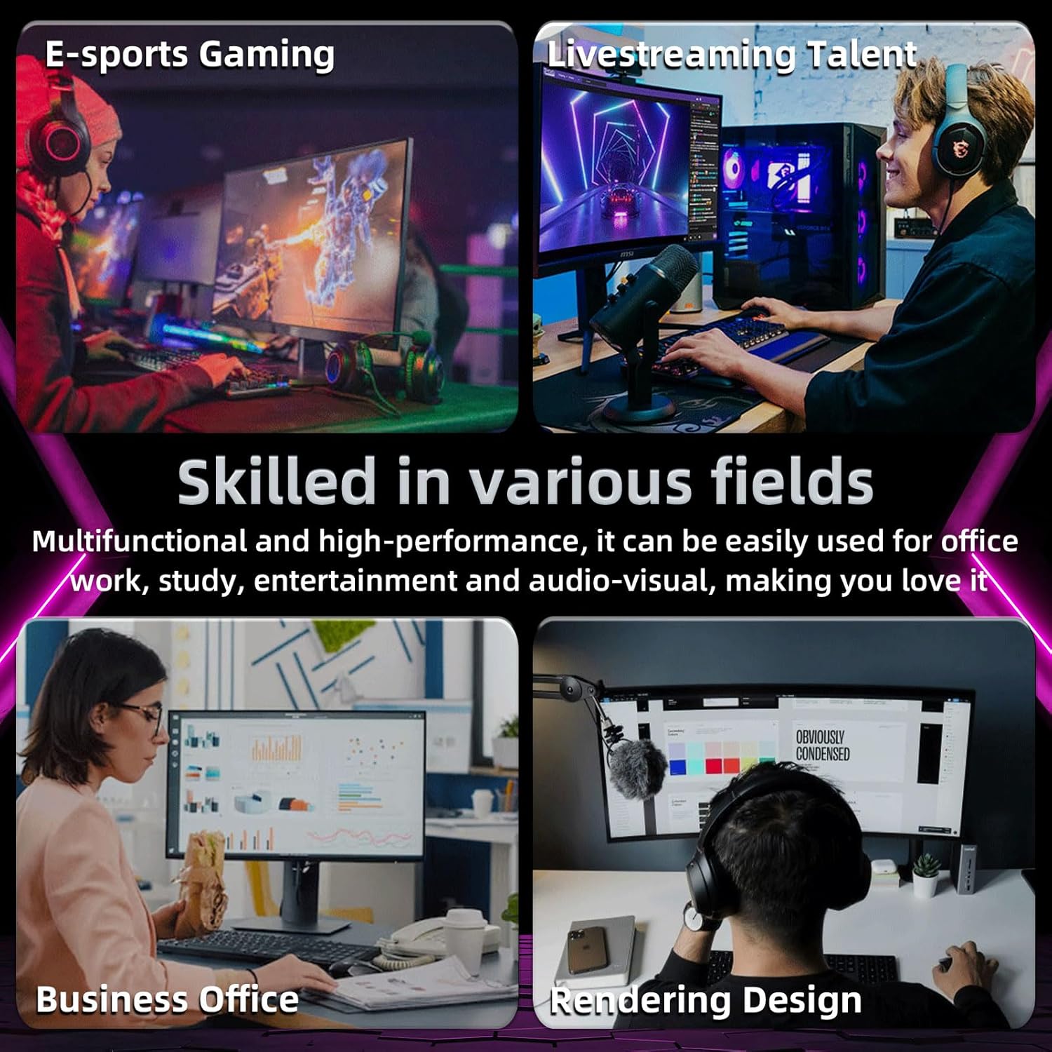 Prebuilt Gaming PC Desktop Computer,Intel Core i5 to 3.6GHz,RX560 Graphics Card with 4GB GDDR5 Video Memory,16GB RAM, 512GB SSD,WiFi 5.0,RGB Fan x5 - Image 5