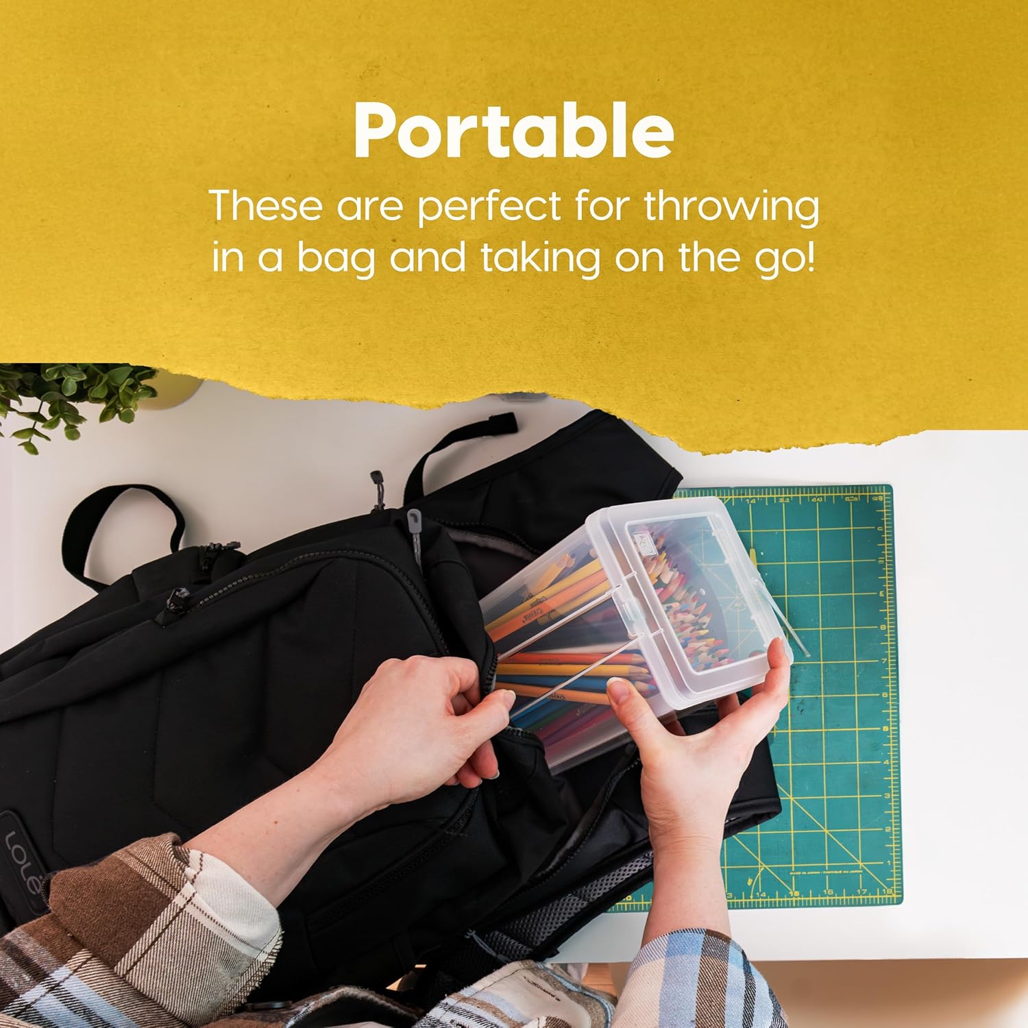 IRIS USA Vertical Plastic Flip Top Storage Containers Bins with Lids for Pantry, Home, Office, Organization, Large, Stackable Hinged Organizer with Latches, Clear, 6 Pack - Image 9