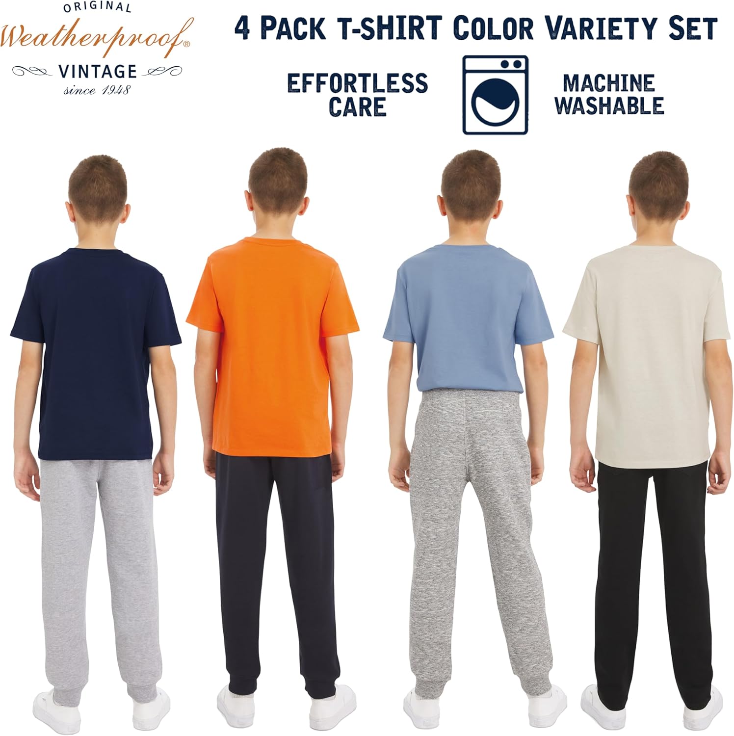 Weatherproof Vintage Boys' 4 Pack Variety Super Soft Stretchable Tee Short Sleeve Graphic T-Shirt - Image 4