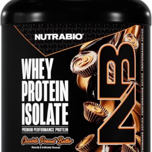 NutraBio 100% Whey Protein Isolate Protein Powder, 25g Protein with Complete Amino Acid Profile, Non-GMO, Soy & Gluten Free, Low Carb, Low Calorie Whey Protein Powder, Chocolate Peanut Butter, 5 Lbs
