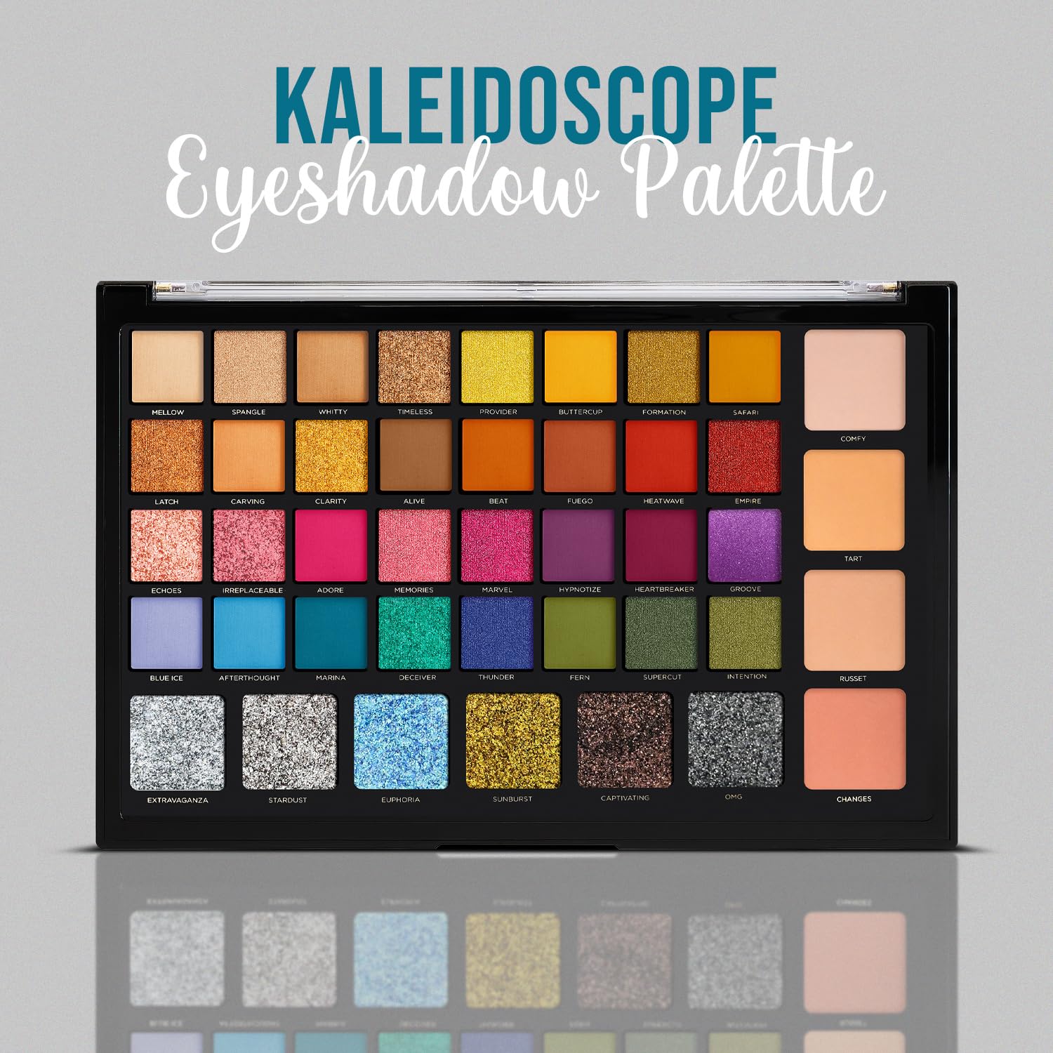 Profusion Cosmetics Kaleidoscope 42 Shade Palette, Highly Pigmented Matte, Shimmer, Glitter & Satin Shades, Colorful Long-Lasting Eyeshadow Makeup Palette for Valentine's Gift for Girls and Women - Image 7