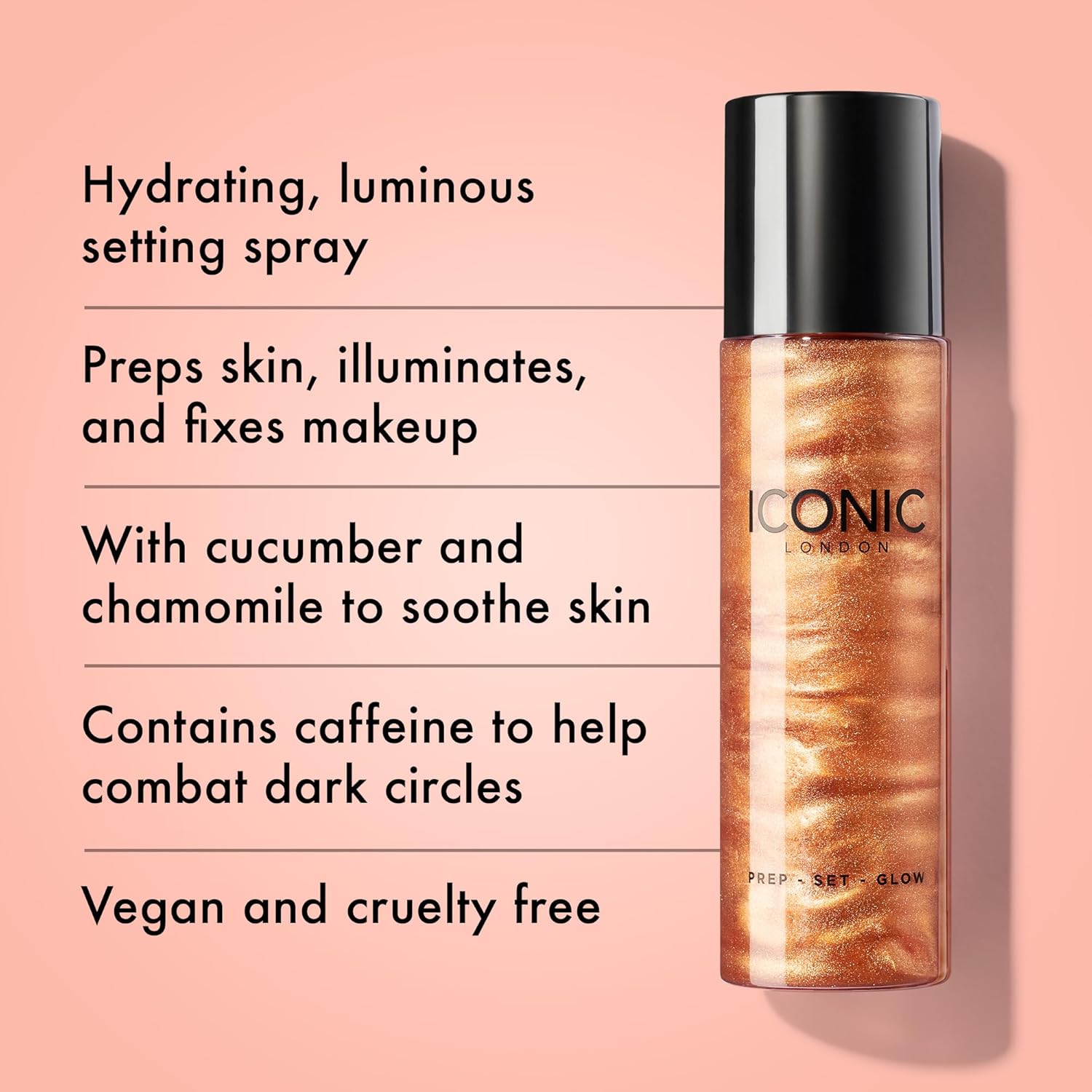ICONIC LONDON Prep-Set-Glow | Hydrating + Setting + Glowing Spray, 3-in-1 Formula for a Dewy, Radiant Finish - Image 2