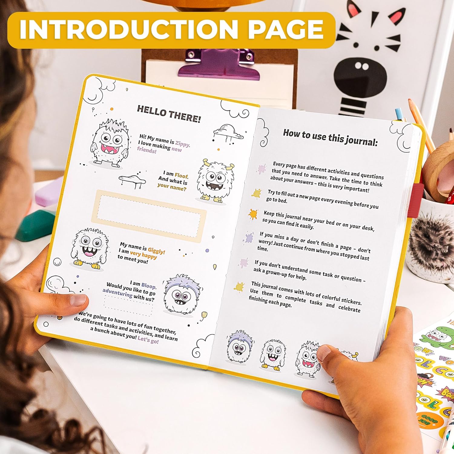 Clever Fox Kids’ Journal – Daily Feelings & Gratitude Notebook for 8+ Children – Child’s Planner & Mood Tracker for Journaling & Writing (Lemon) - Image 3