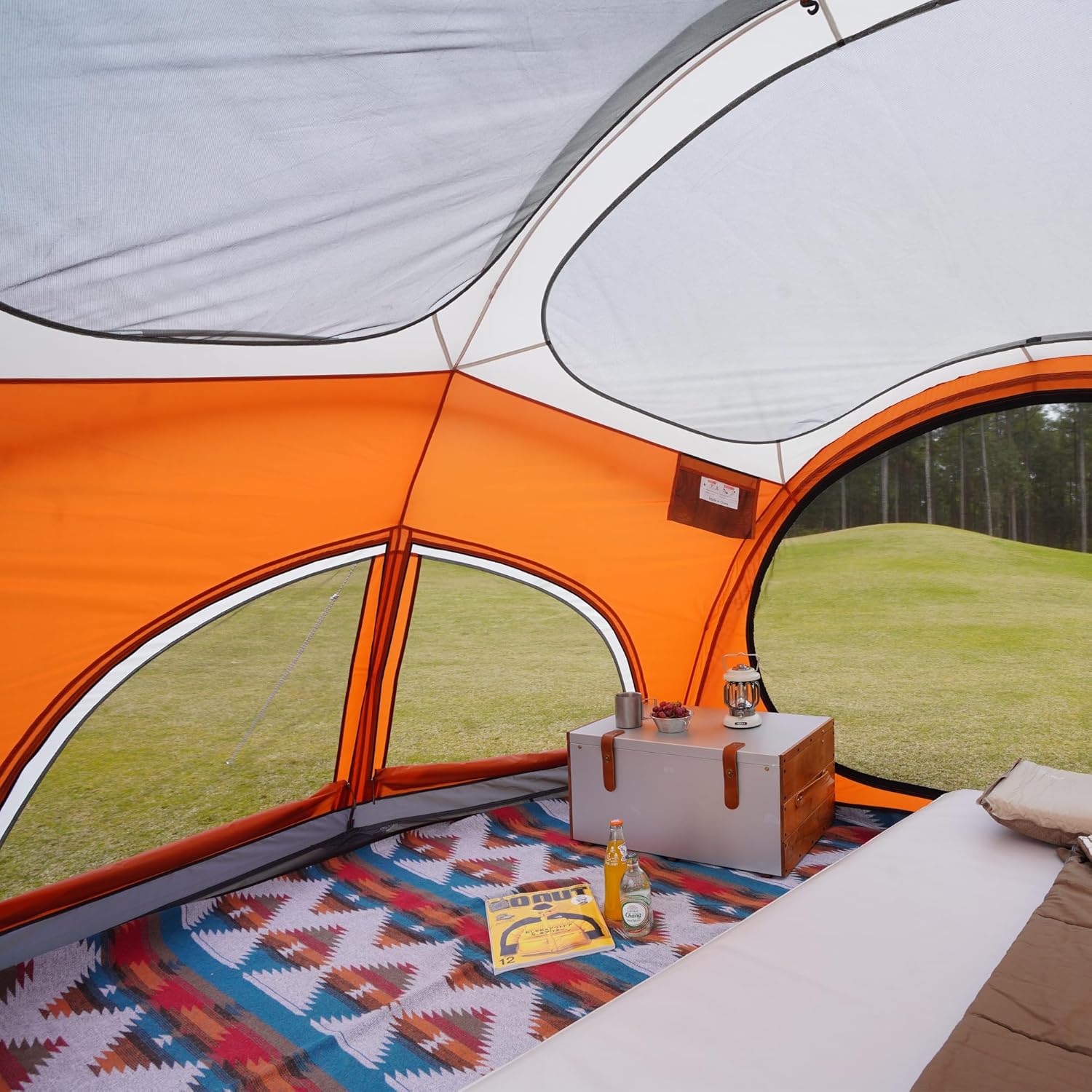 Vidalido 3-4 Person Camping Tent with 2 Large Mesh Door 4 Mesh Window Family Tents, Double Layer Waterproof Portable Easy Setup Camp Tent, Canvas Dome Tents for Camping Outdoor Hiking and Backpacking - Image 7