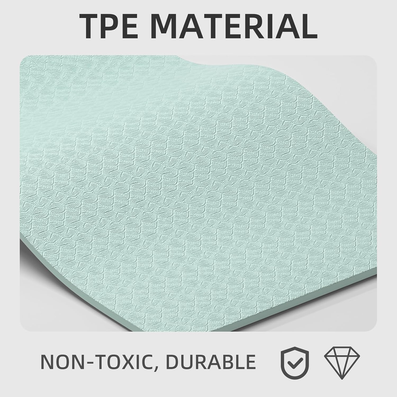 10 mm Yoga Mat 72"x26" TPE Non-Slip Exercise Mat 0.4" Thick, Easy-to-Carry Fitness Mat for Yoga, Pilates & Workout, Made with Recyclable Material, Durable, Easy to Clean - Image 4