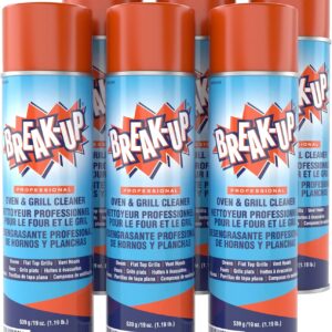 Diversey CBD991206 Break Up Professional Oven & Grill Cleaner, Heavy Duty Spray Removes Baked on Grease, Aerosol, 19-Ounce (Pack of 6)