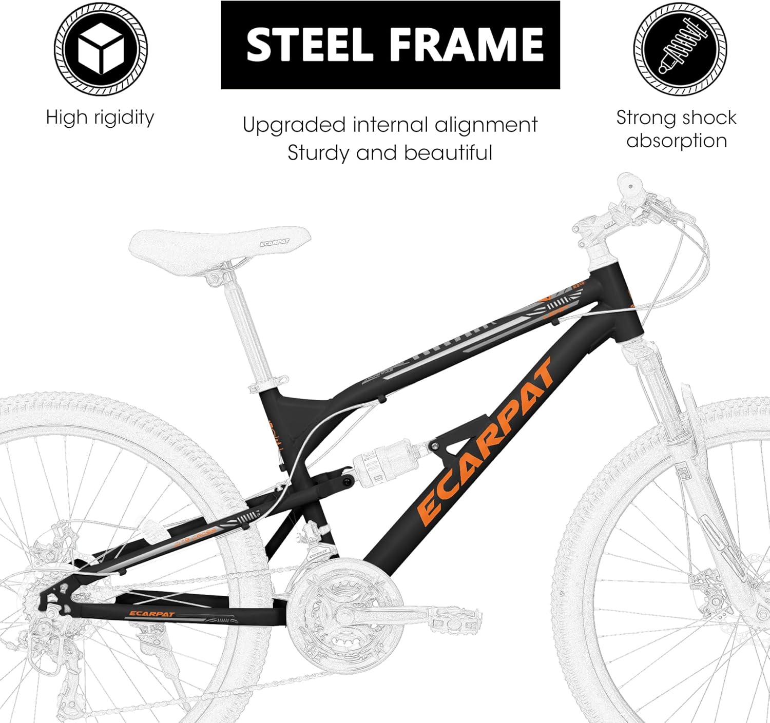 Mountain Bike for Adult Men Women, 26-Inch Wheels, Full Suspension, 21-Speed Drivetrain, Trigger Shifter, Aluminum Frame, Mechanical Disc Brake, Black/Green - Image 5