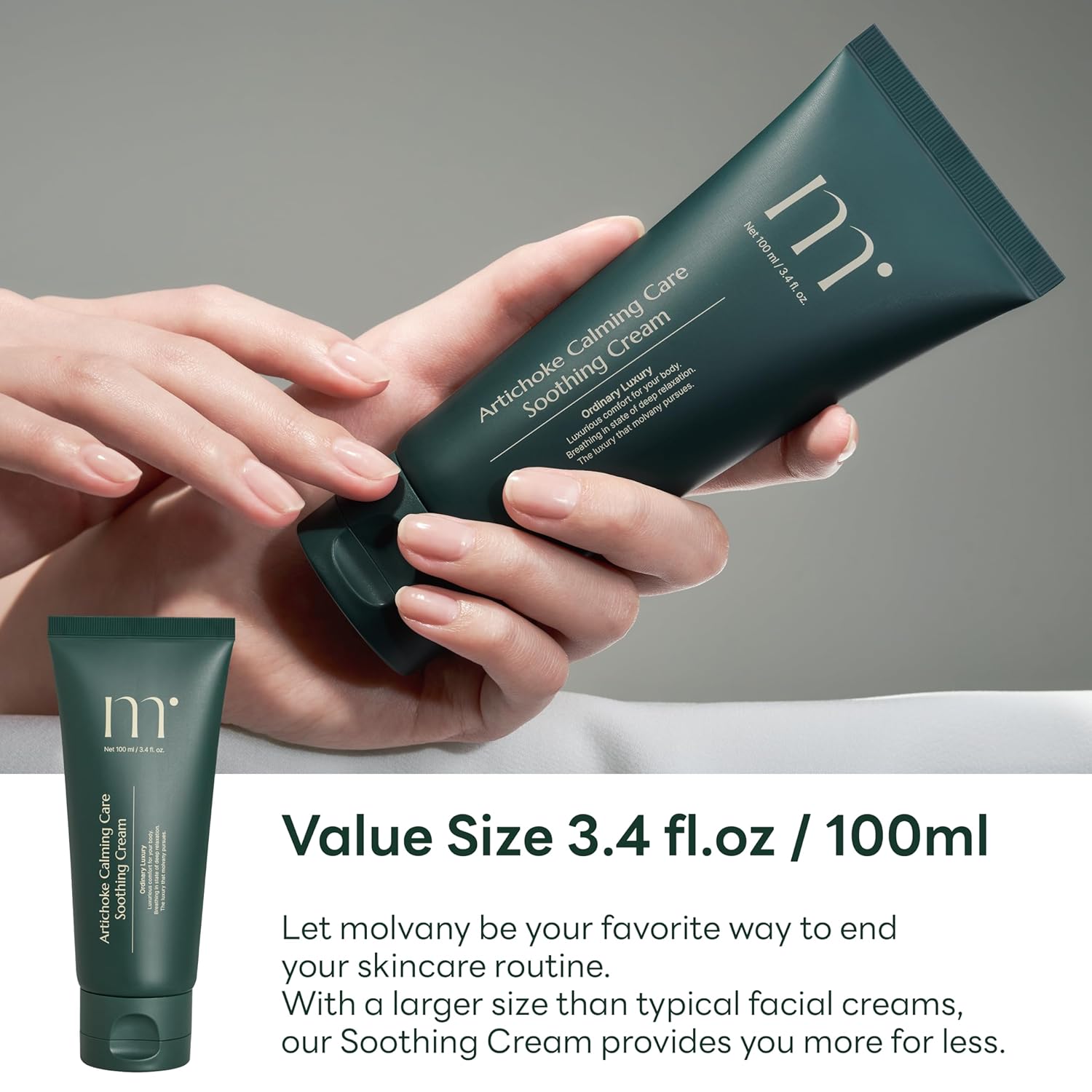 molvany Artichoke Calming Care Soothing Cream - Daily Facial Hydrating Moisturizer & Body Cream - Korean Skincare for Dehydrated & Sensitive Skin - 3.4 fl. oz - Image 6
