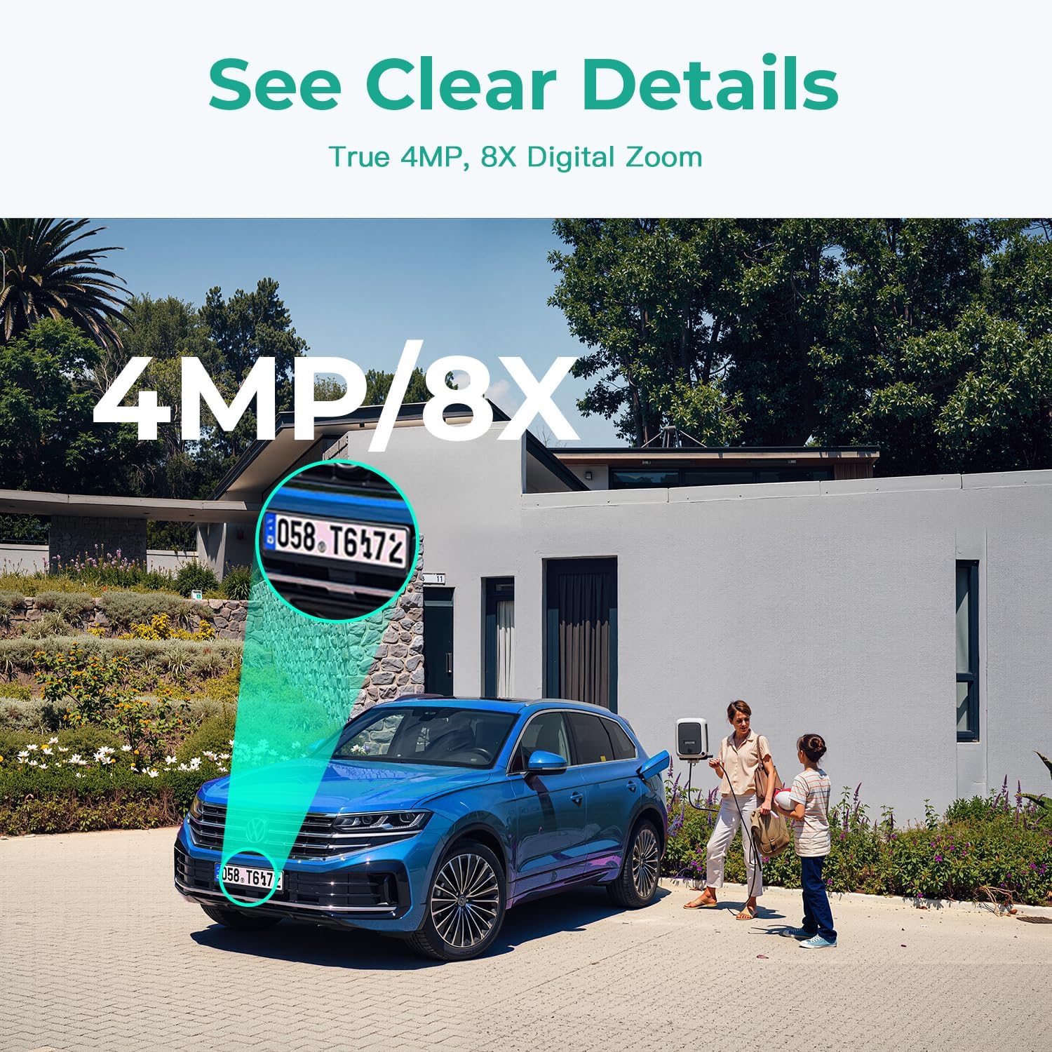 4MP Outdoor Indoor Cameras for Home Security, Outdoor Security Camera Indoor, 2.4g/5g Cameras for House/Pet/Baby, Plug and Play, Support 128G Card Storage (Not Included), Wired, 2PCS - Image 3