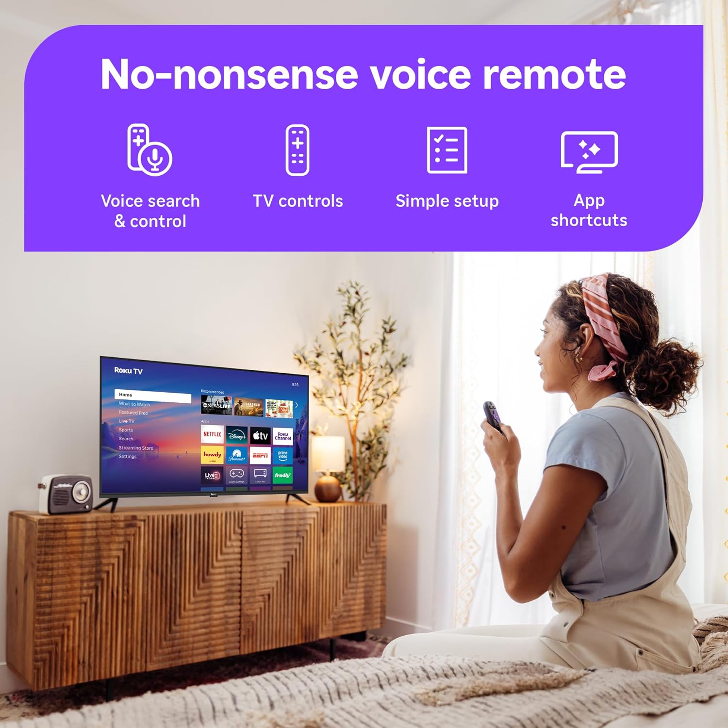 Roku Smart TV 2026 – 43-Inch Select Series, 4K HDR TV – RokuTV with Voice Remote – Flat Screen LED Television with Wi-Fi for Streaming Live Local News, Sports, & Movies – Bluetooth Headphone Mode - Image 4