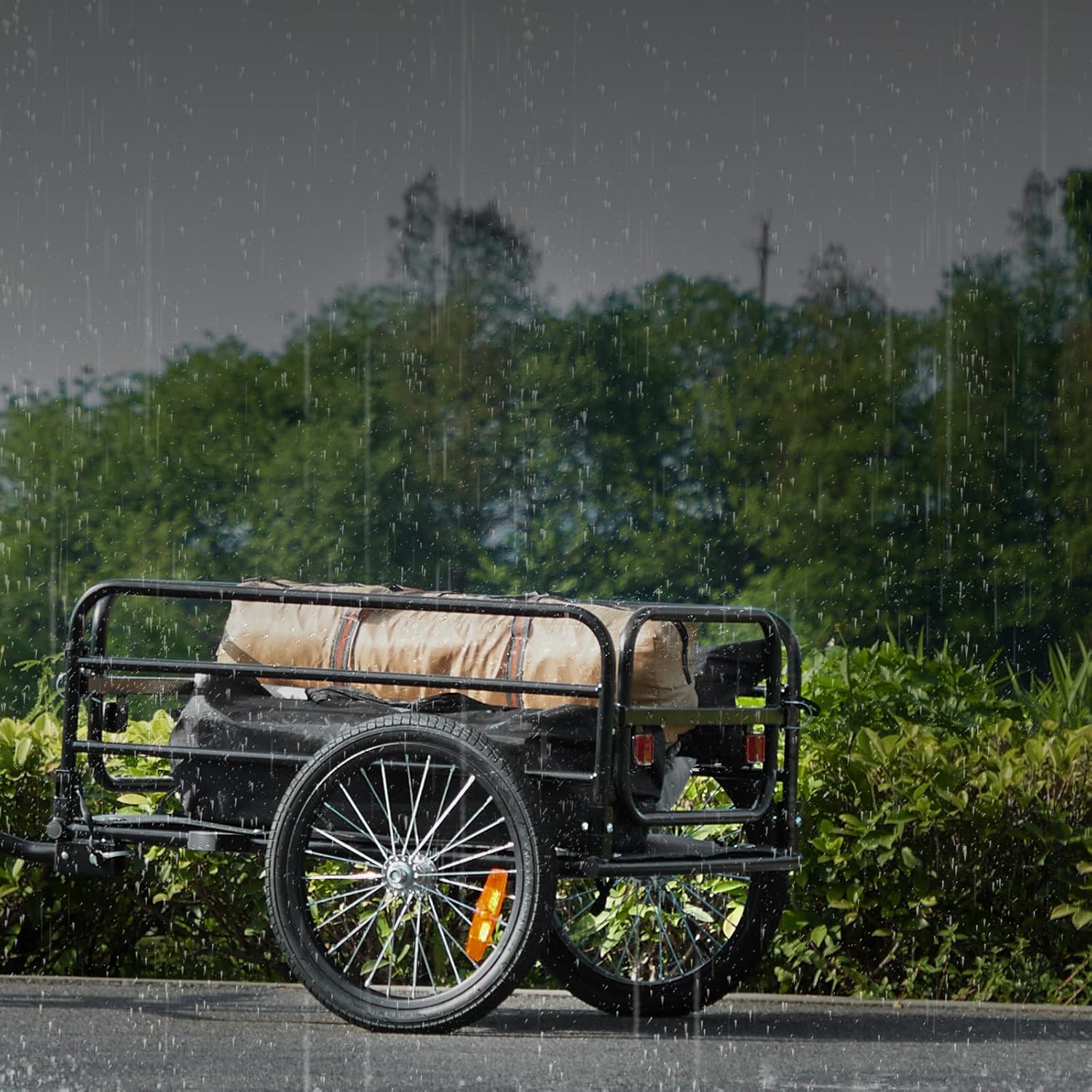 VEVOR Bike Cargo Trailer, 88/100/160 lbs Load Capacity, Heavy-Duty Bicycle Wagon Cart, Foldable Compact Storage with Universal Hitch - Image 8