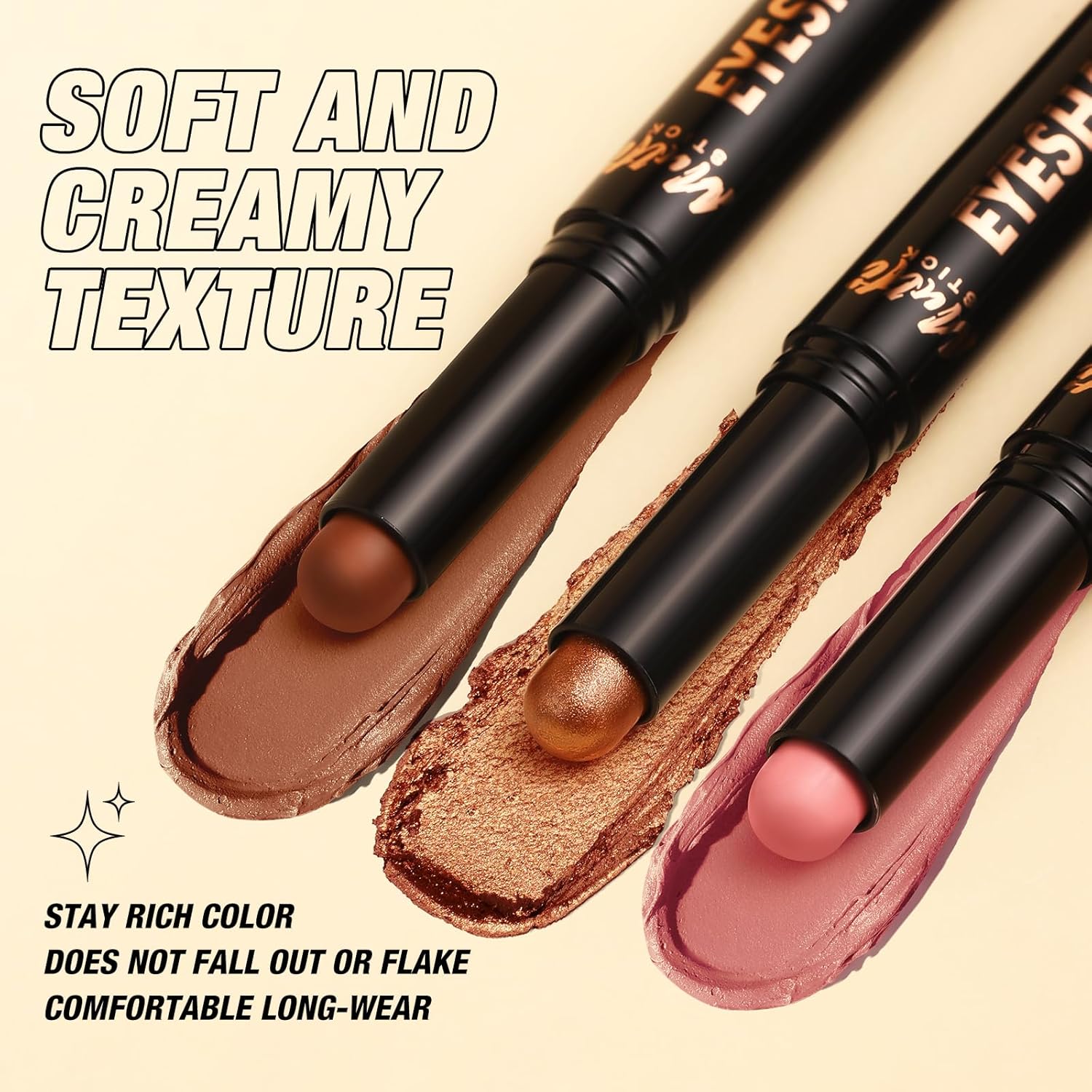 LANGMANNI 8Colors Dual-Ended Cream Eyeshadow Stick Set – Silky Smooth, Waterproof & Transfer-Proof, Built-in Blender Brush, All-Day Matte & Shimmer Wear Eye Makeup(#A) - Image 7