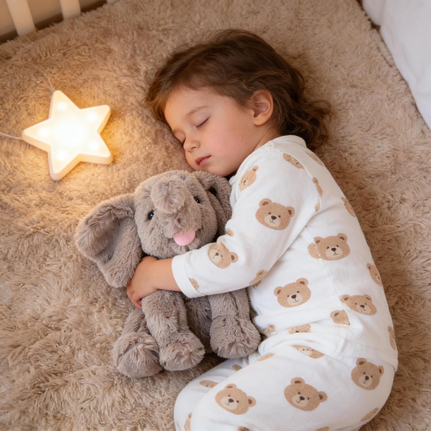 Hopearl Adorable Plush Calf Elephant Toy Floppy Elephish Ultra Soft Stuffed Animal for Boys Girls Kids Toddlers, Gray, 9'' - Image 2