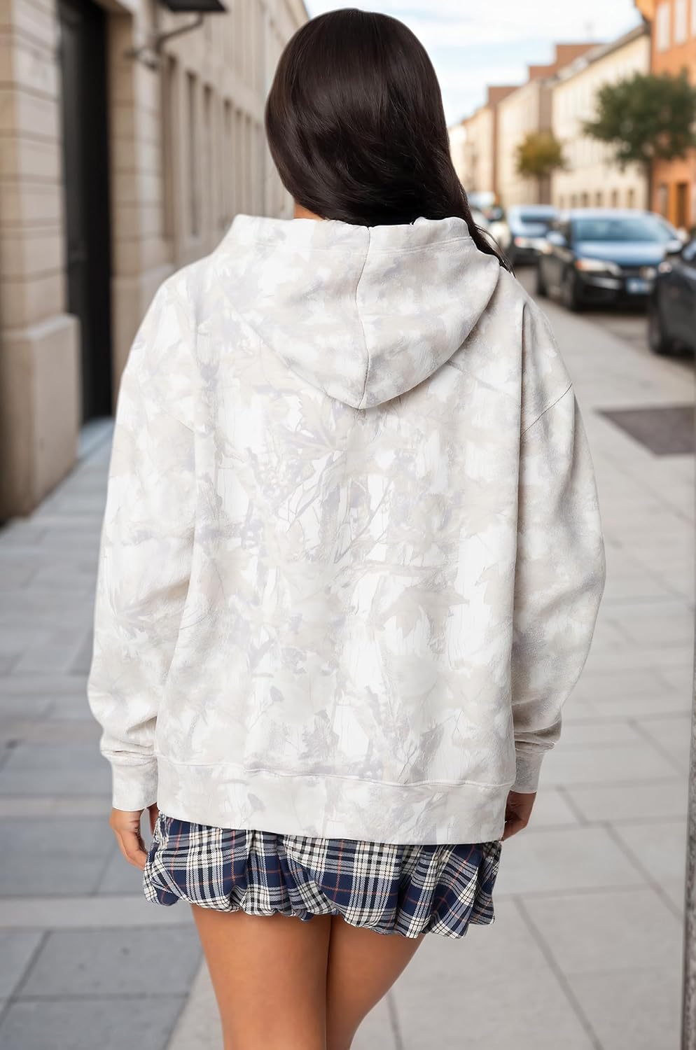 Camo Hoodie Womens Maple Leaf Fleece Hooded Sweatshirt Oversized Camouflage Hoodies For Women Trendy - Image 2