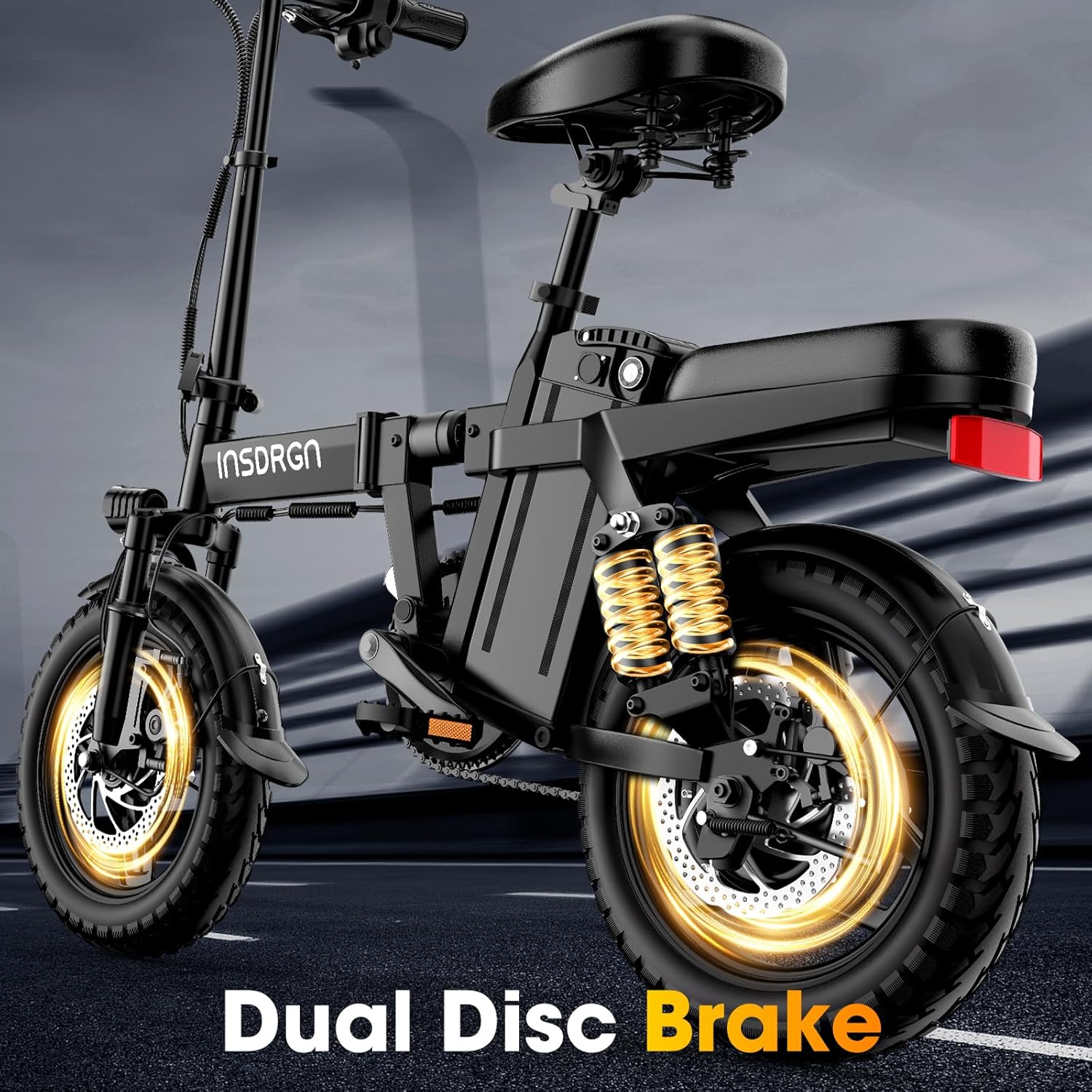 14" Folding Electric Bike for Adults, Peak 1500W Motor,20MPH Max Speed,48V 16Ah Removable Battery Electric Bike, 35/62Miles Max Range, UL 2849 Certified E Bike - Image 6