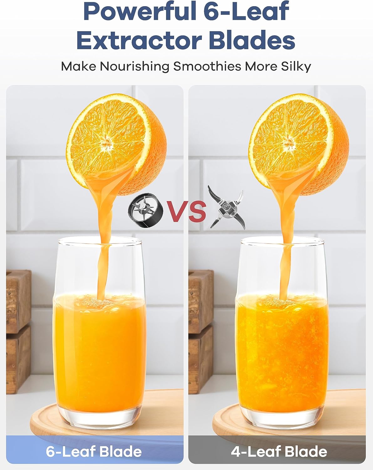 Ganiza Smoothie Blender, 900W Blenders for Shakes and Smoothies, 15-Piece Personal Blender and Grinder Combo for Kitchen, Smoothies Maker with 4 BPA-Free Portable Cup, Nutritious Recipe - Image 4