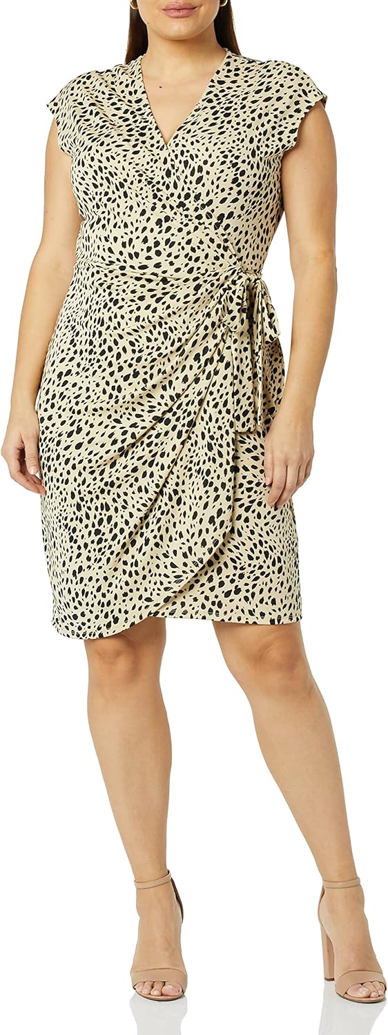 Amazon Essentials Women's Classic Cap Sleeve Wrap Dress (Available in Plus Size) - Image 4