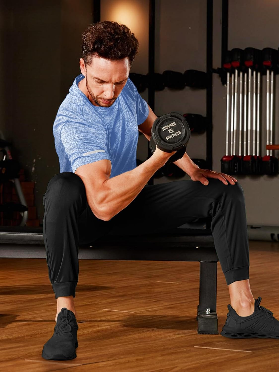 TACVASEN 2 Pack Mens Workout Short Sleeve Athletic Dry Fit Shirts Running Gym Crewneck T-Shirts - Image 2