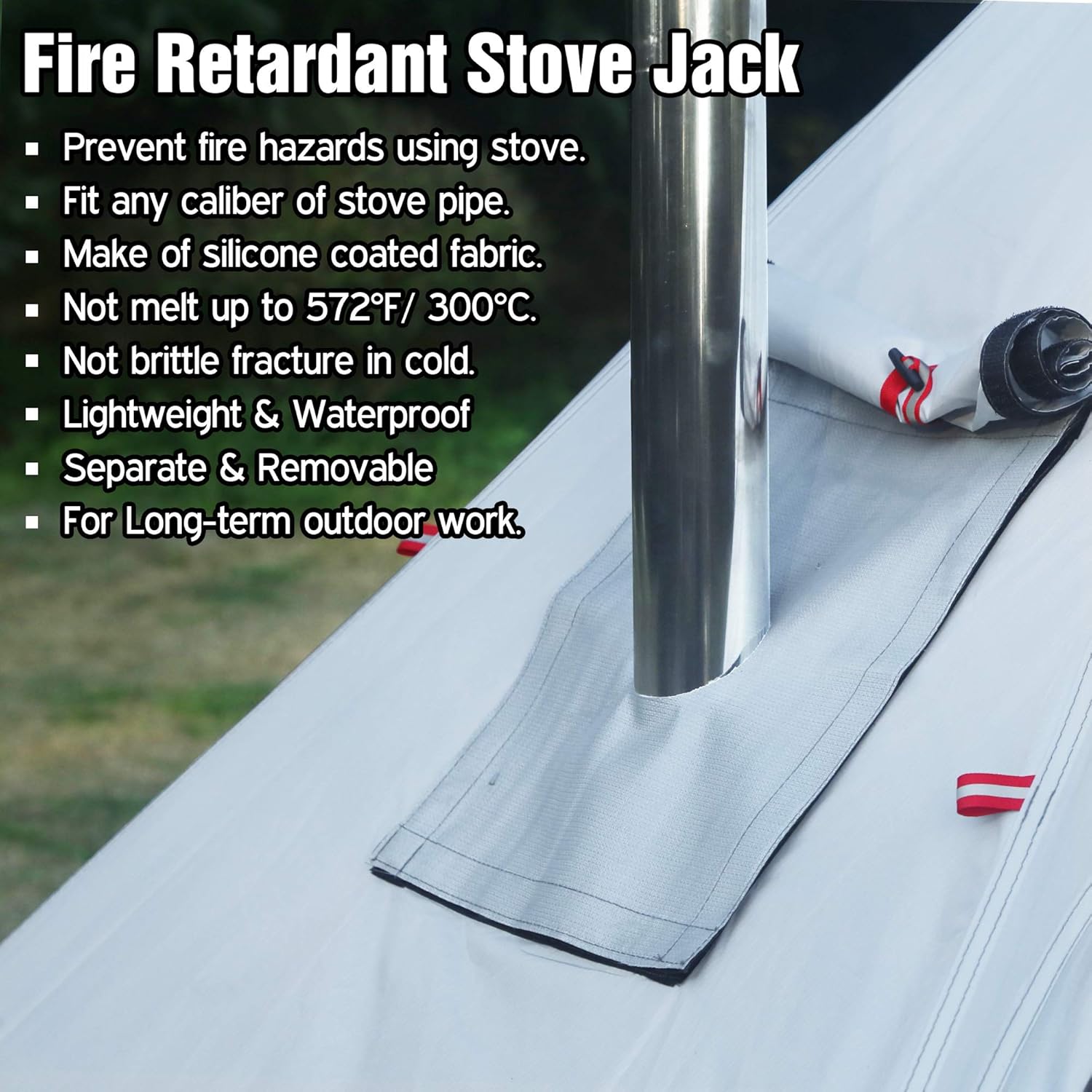 4 Persons 5lb Lightweight Tipi Hot Tents with Stove Jack, 7'3" Standing Room, Teepee Tent for Hunting Family Team Backpacking Camping Hiking - Image 8