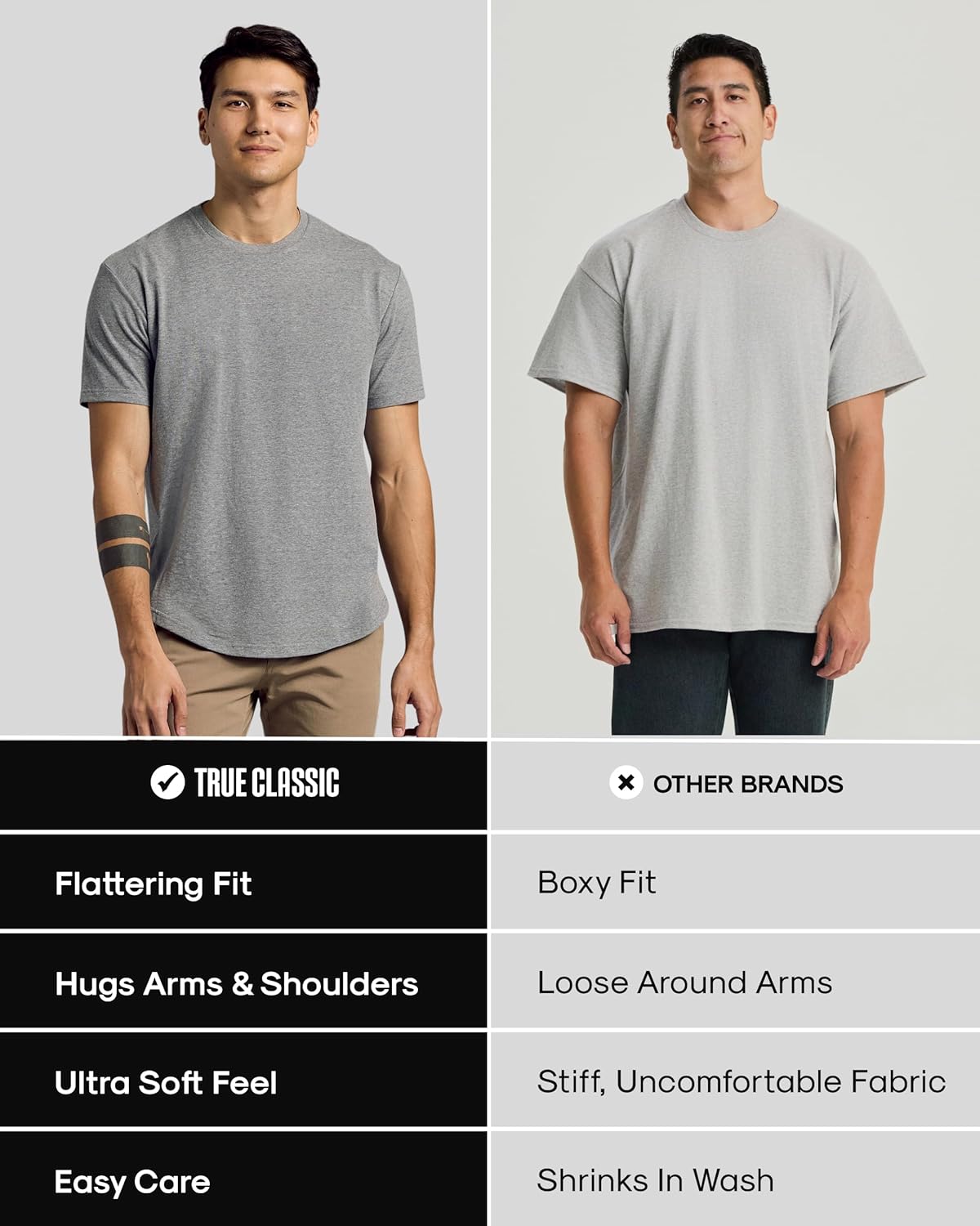 True Classic Mens T-Shirts – Curved Hem Tee Mens, Hipster Shirts for Men, Long Tail T Shirts for Man, Drop Cut Lounge/Sleep - Image 4