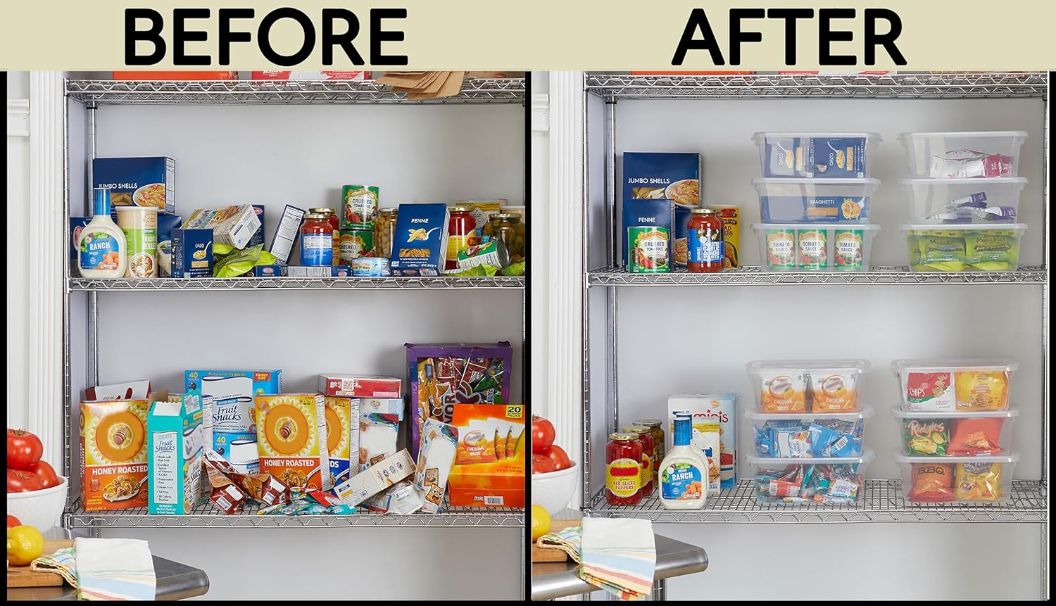 Rubbermaid Cleverstore 6 Qt Clear Storage Bins with Lids, 12-Pack, Stackable, BPA-Free, Made in USA - Image 4