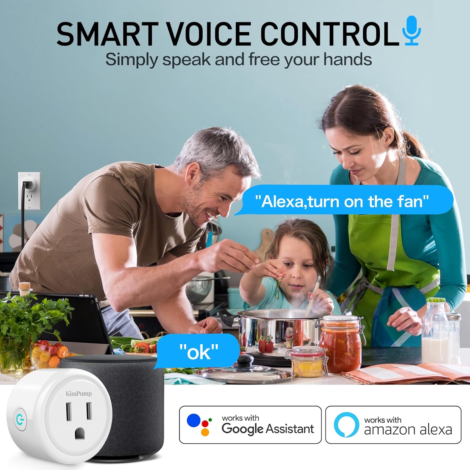 WiFi Smart Plugs, App Controlled Plug Compatible with Alexa and Google Home, Wireless Outlet Plug with Timer & Schedule, 2.4GHz Wi-Fi Only Smart Socket Outlet FCC Listed for Home - Image 3