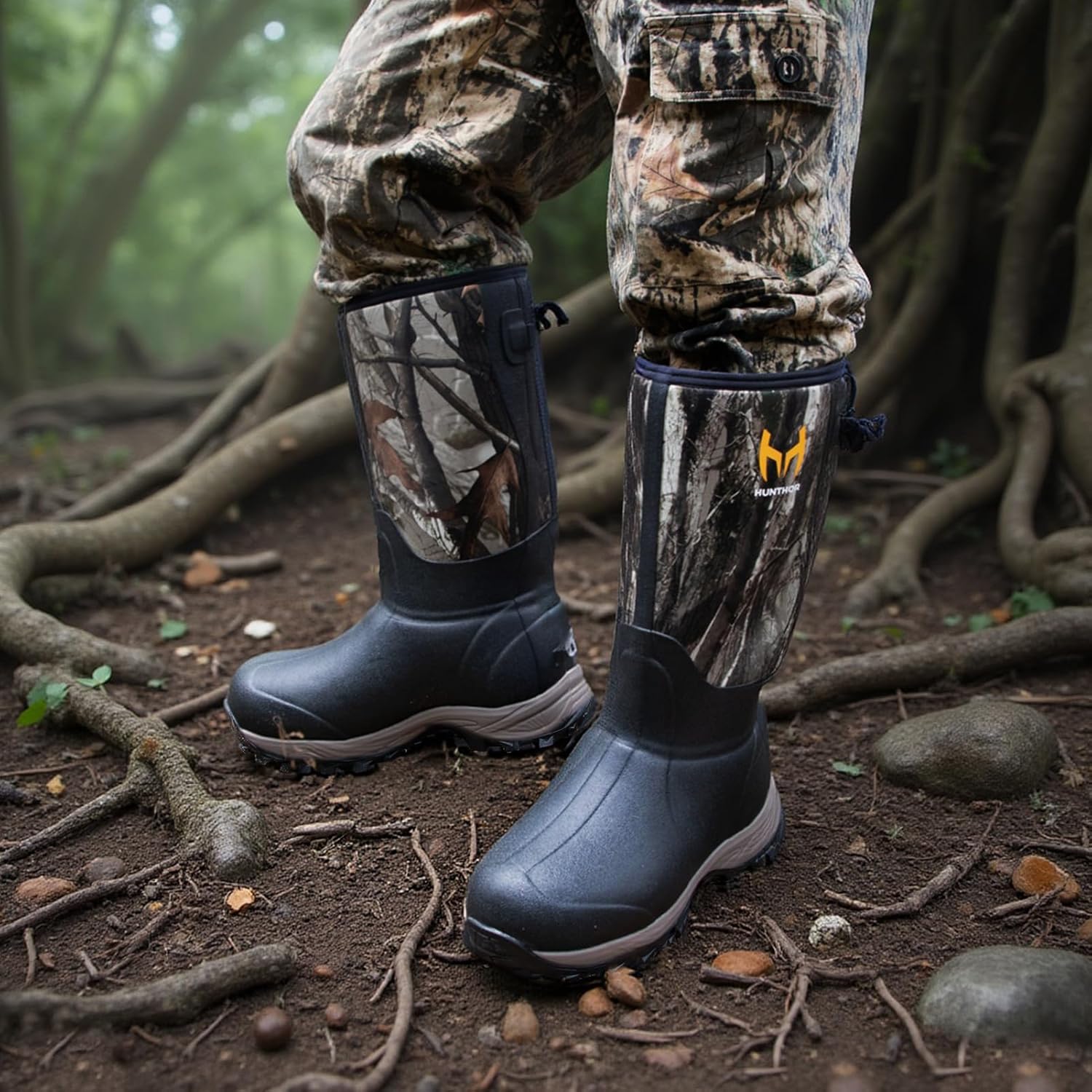 Hunting Boots for Men, Waterproof Rubber Rain Boots with Steel Shank, 6mm Insulated Neoprene, Anti-Slip Sole for Hunting, Outdoor and Work - Image 3