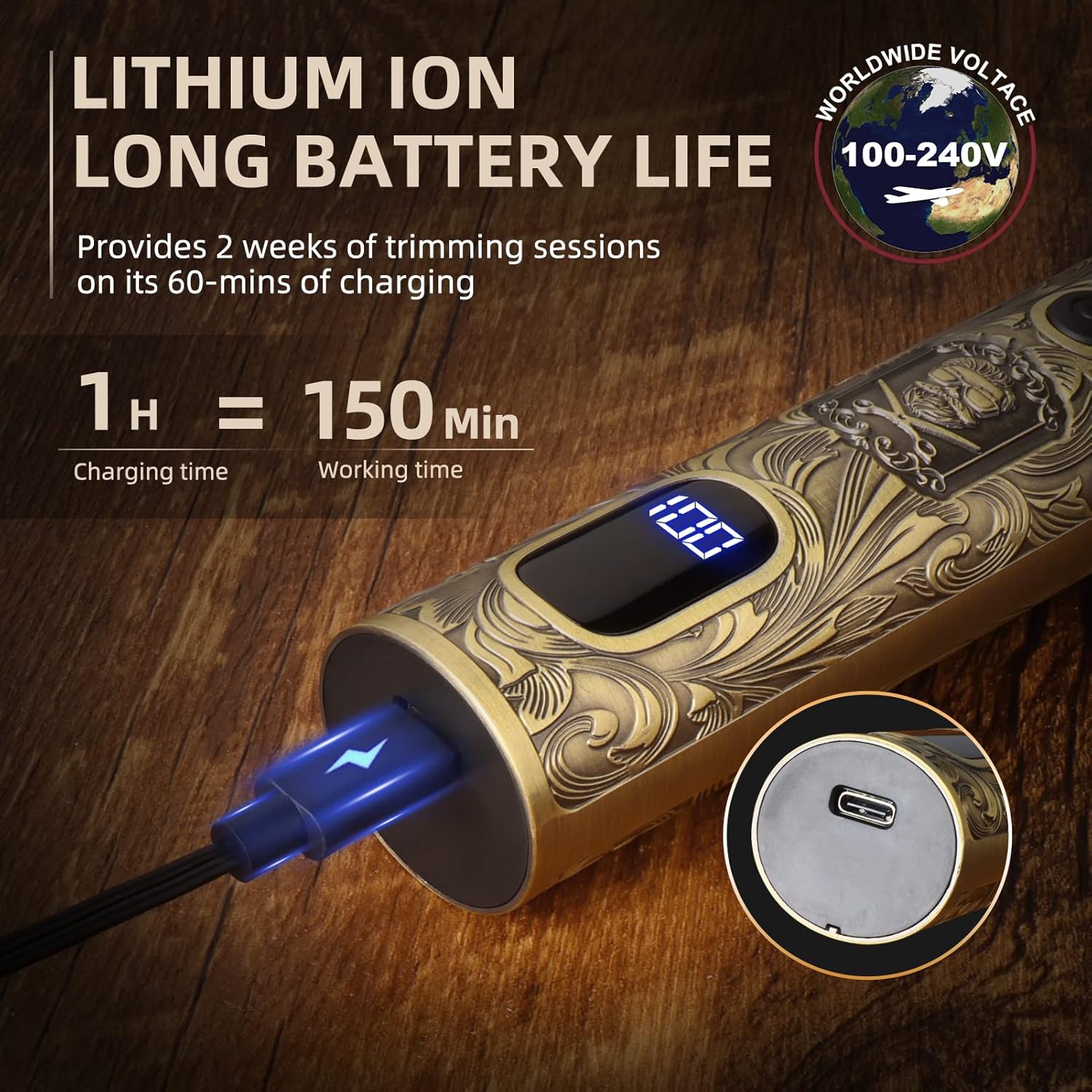 Ufree Beard Trimmer for Men, Electric Razor Shaver, Cordless Hair Clipper Shaving Kit for Mustache Body Nose Ear Hair Facial, Adjustable Beard Grooming Kit Birthday Gifts for Men - Image 7