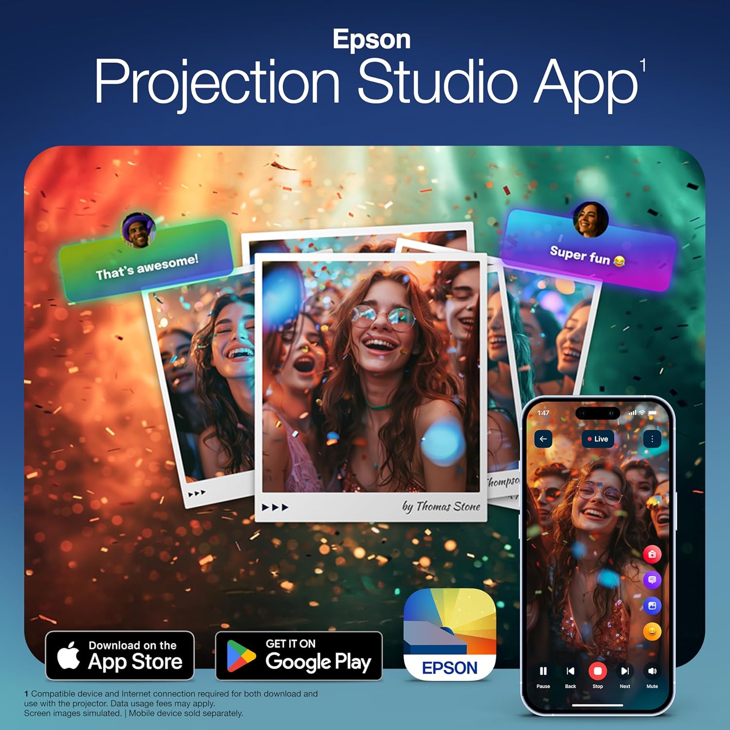 Epson Lifestudio Pop Plus 4K PRO-UHD Personal Lifestyle Projector, 700 Lumens of Color and White Brightness, Sound by Bose, Google TV, 3-Chip 3LCD Triple Core Engine, Projection Studio App — Black - Image 4