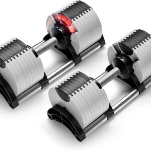 NUOBELL Adjustable Dumbbells 5-80 lbs: Replace 16 Sets, Ideal for Home Gym Weight Bench & Press