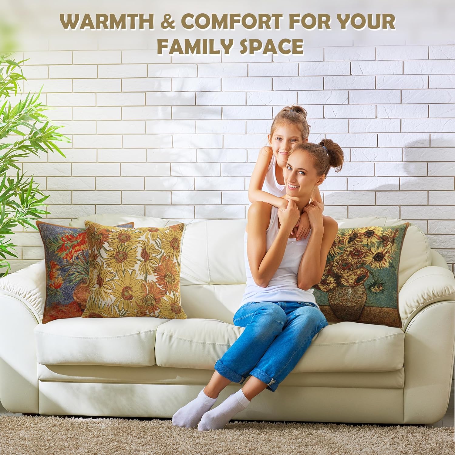 Charlotte Home Furnishings Decorative Throw Pillow Cover 16X16 in, Tapestry Pillow Cases for Couch and Living Room, The Sleeping Room Home Decor Cushion Cases, Soft European Cotton Jacquard Woven - Image 6