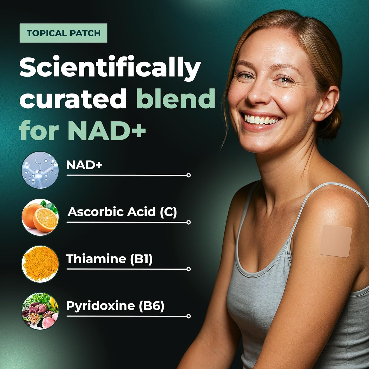 NAD Patches for Women & Men | NAD+ Patch for Energy & Healthy Aging | with CoQ10 & Nicotinamide | 60 Day Supply - Image 3