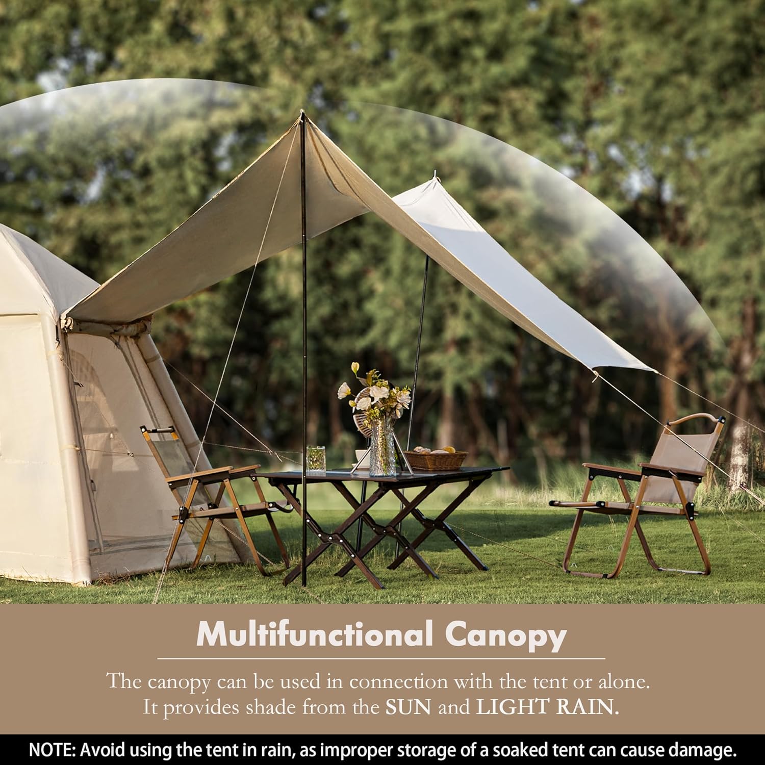 YOLENY Inflatable Camping Tent for 4-6 Person, Easy Setup Portable Water-Resistant Cabin Tent with Mesh Windows & Pumps - Image 4