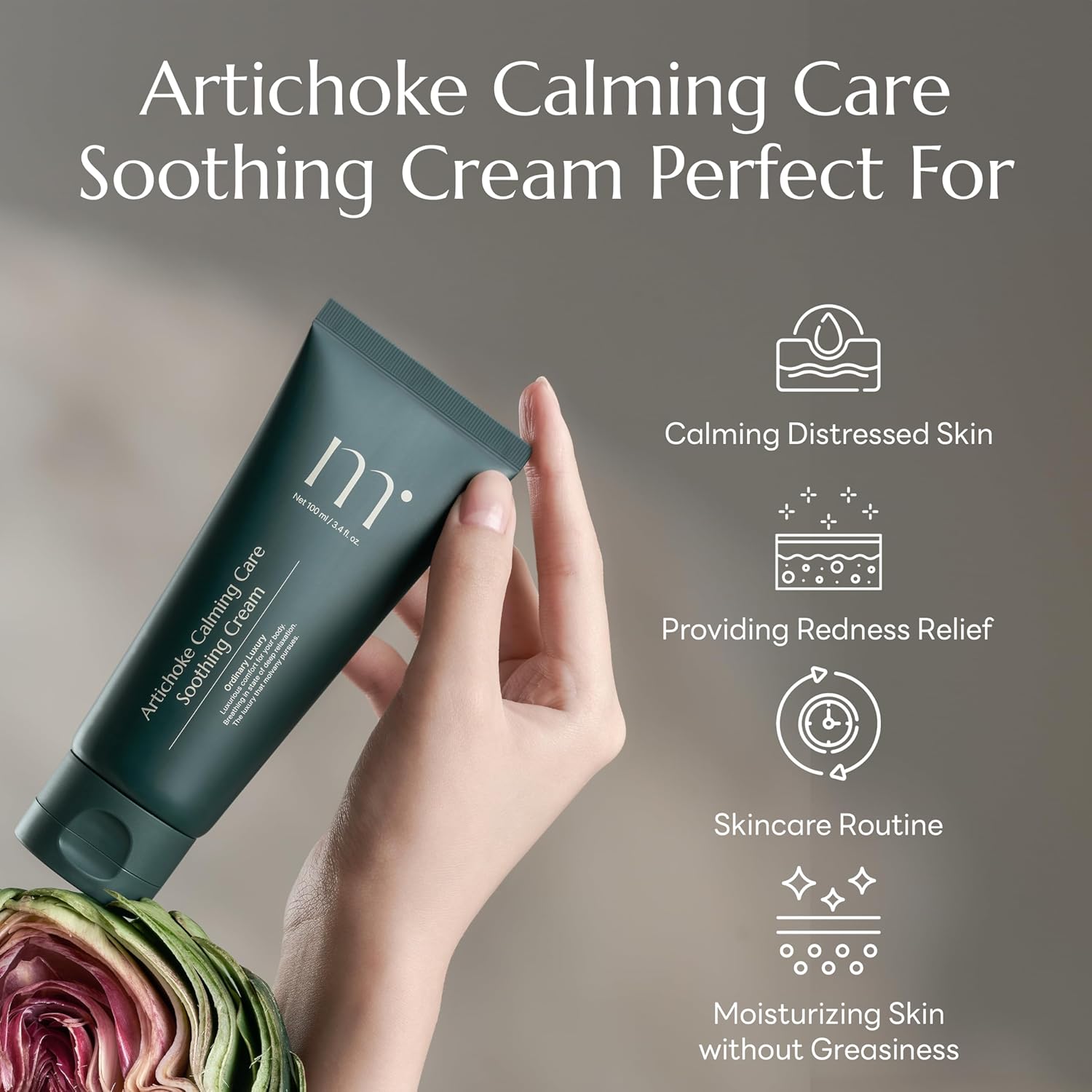 molvany Artichoke Calming Care Soothing Cream - Daily Facial Hydrating Moisturizer & Body Cream - Korean Skincare for Dehydrated & Sensitive Skin - 3.4 fl. oz - Image 7
