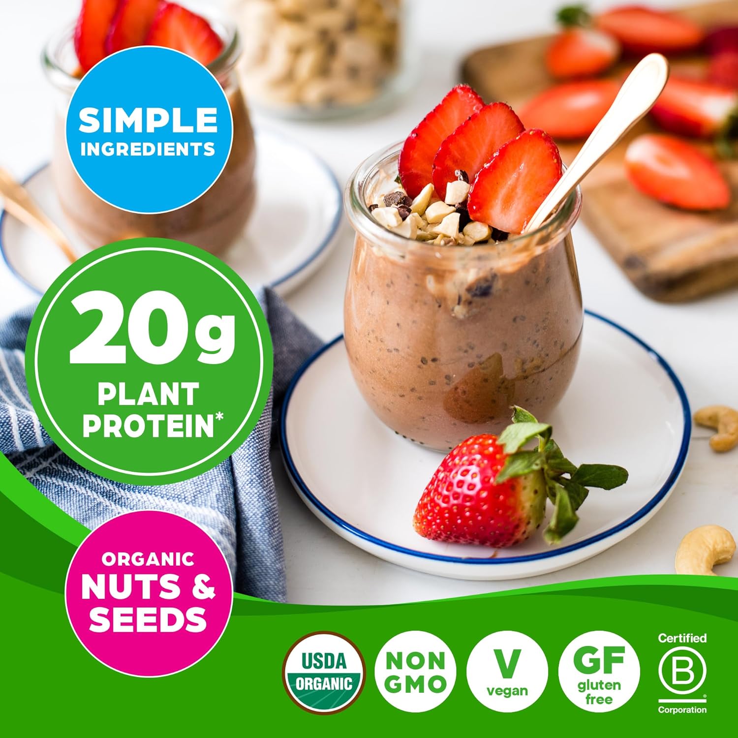 Orgain Organic Simple Vegan Protein Powder, Chocolate - 20g Plant Based Protein, Made with less Ingredients, No Artificial Sweeteners, Gluten Free, No Dairy or Lactose, 1.25 lb (Packaging May Vary) - Image 4