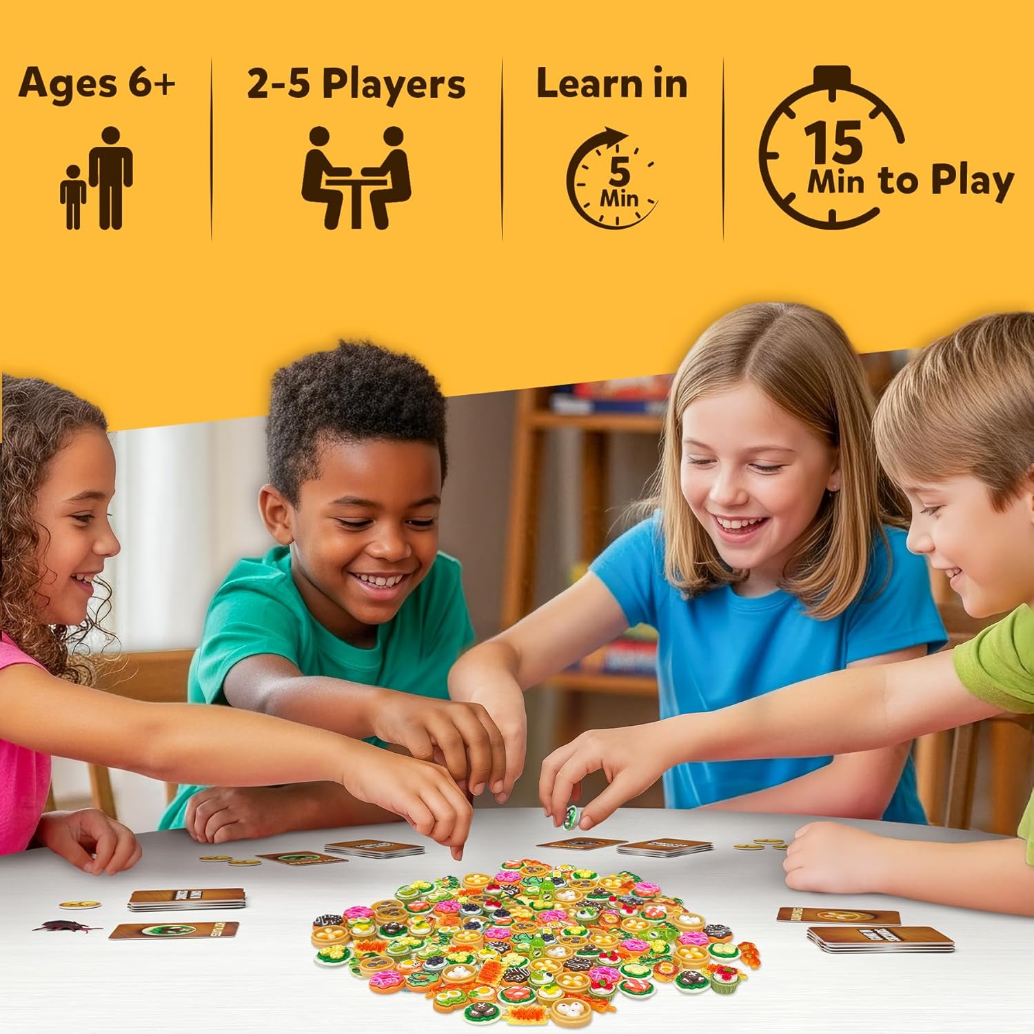 Gone in Seconds - Fast-Paced Mini Food Game for Kids, Teens & Adults, Quick Reflex Family & Party Board Game, Hilarious Food Grab Challenge, Replayable Fun, Gift for Ages 6, 7, 8 & Up, 2–5 Players - Image 5