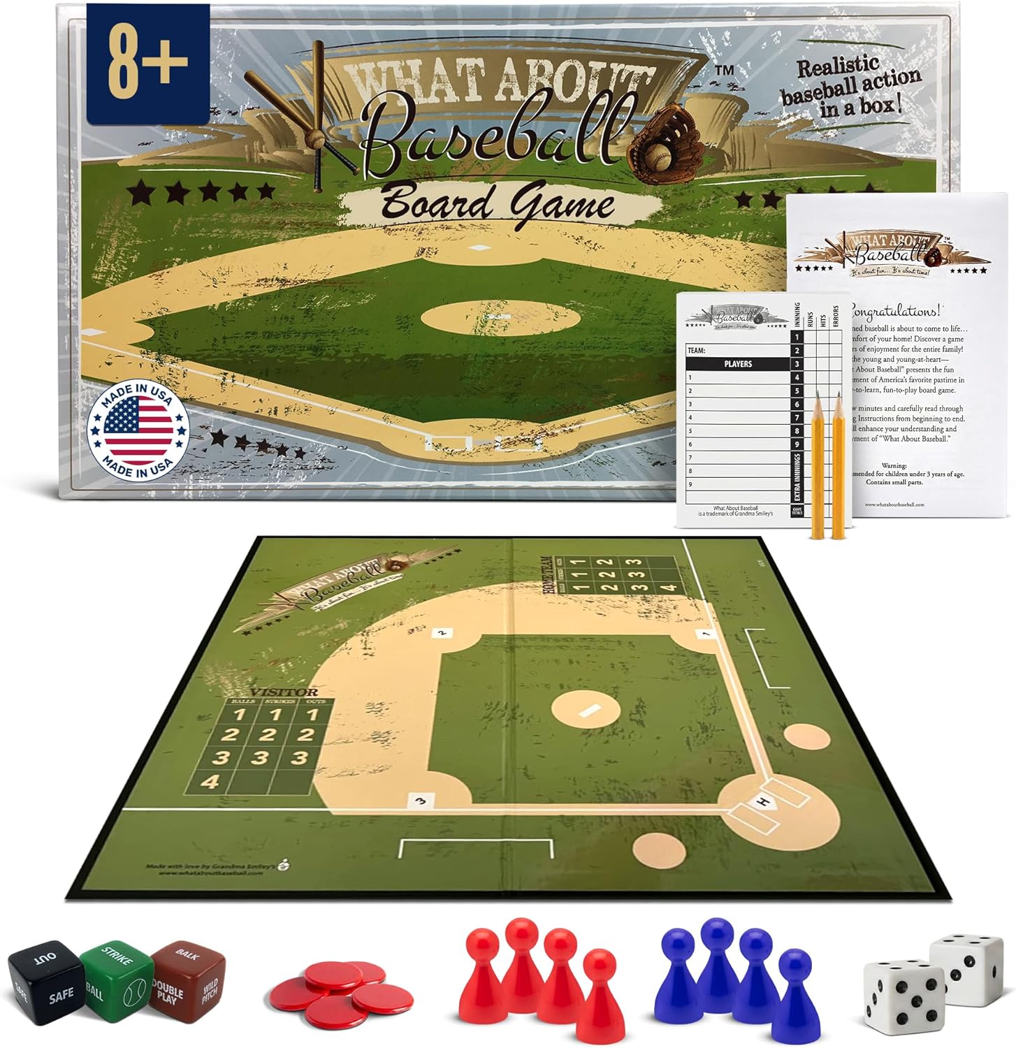 Baseball Gifts for Boys 8-12, Baseball Board Games for Kids and Adults with Dice, Tokens, & Score Pad, Fun Indoor Game with Basic and Advanced Play, Family Friendly Sports Board Game for All Ages - Image 9