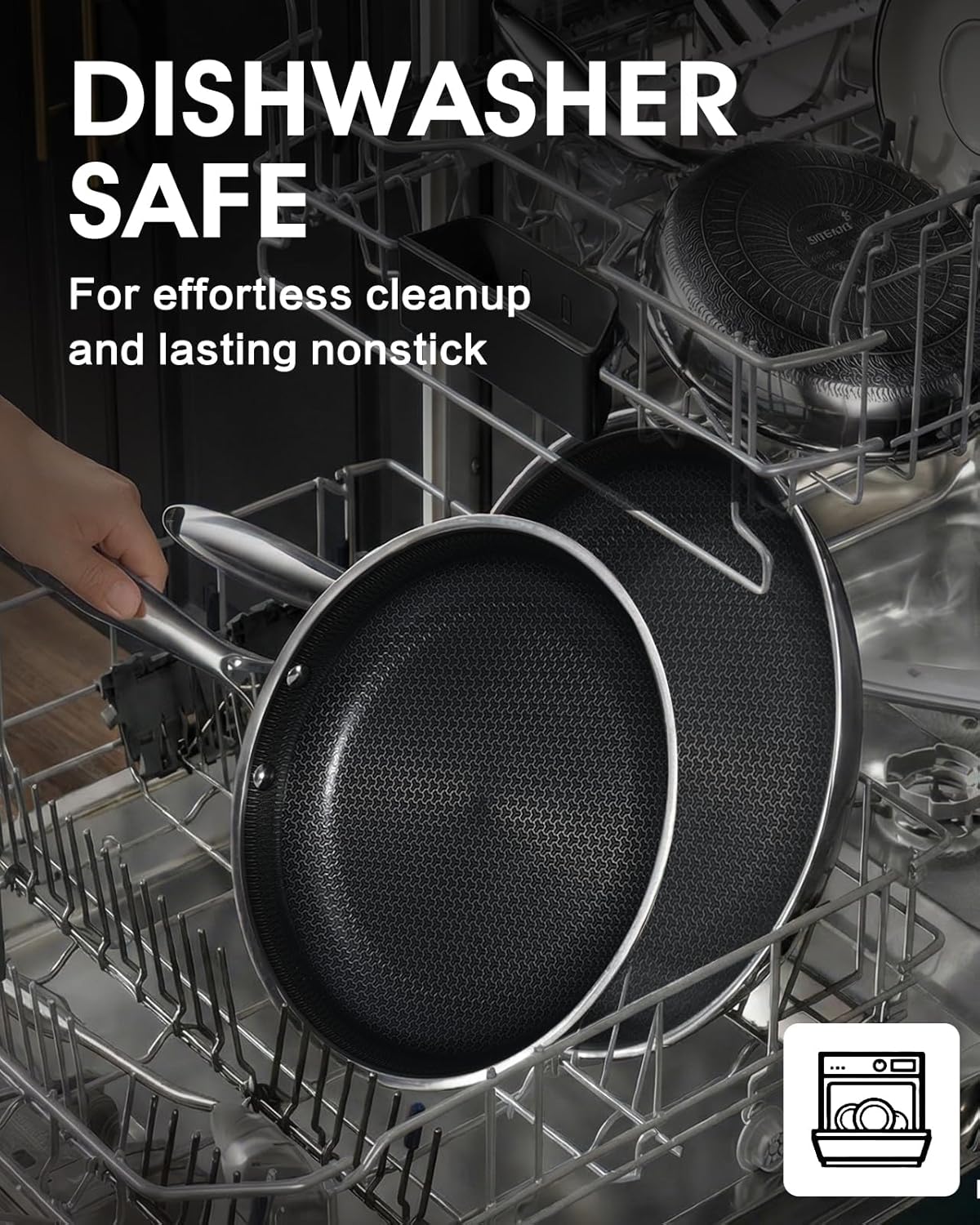 Non Stick Frying Pans Set 8, 10, and 12 Inch 6 Pcs Skillet with Tempered Glass Lids, Stay-cooling Handle, PFOA Free Non Toxic Dishwash & Oven Safe Kithchen Cookware Set Compatible All Cooktops - Image 7